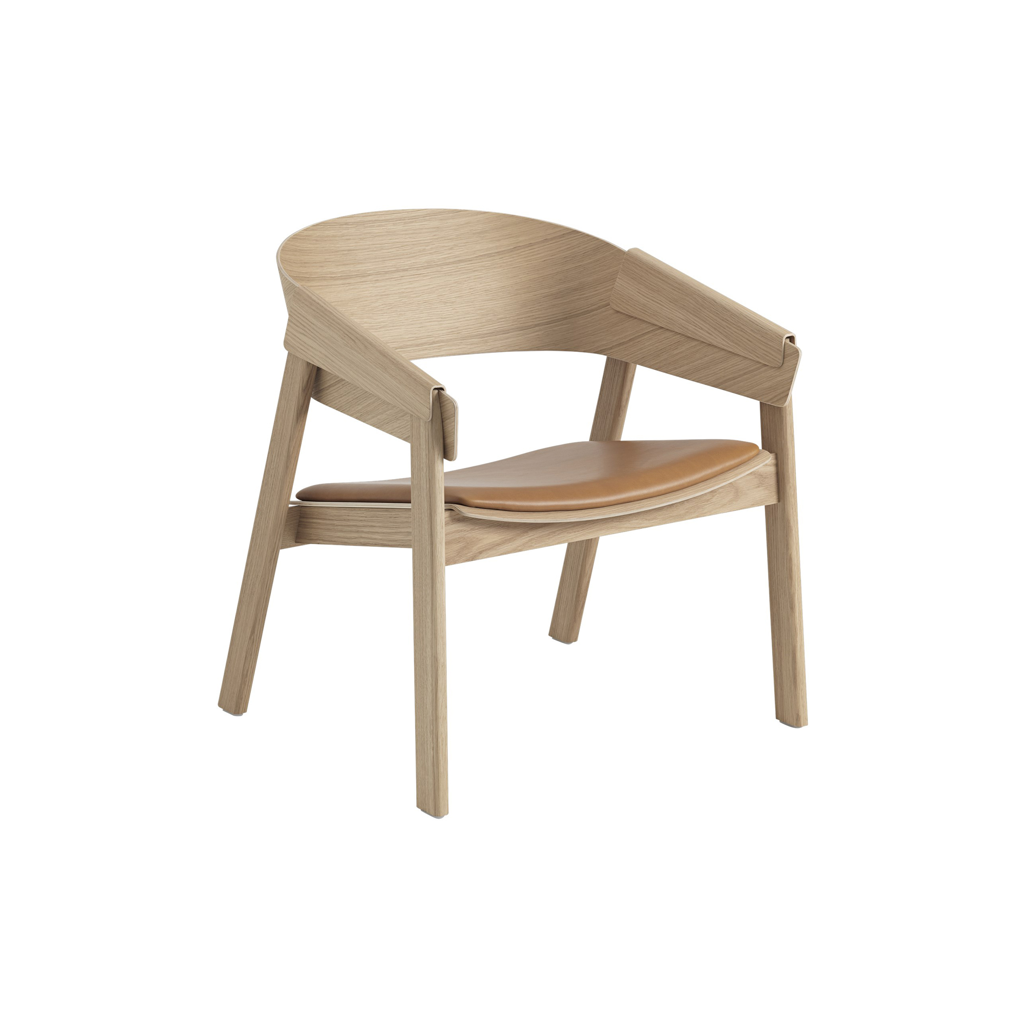 Muuto - Cover Lounge Chair, refine leather cognac/oak