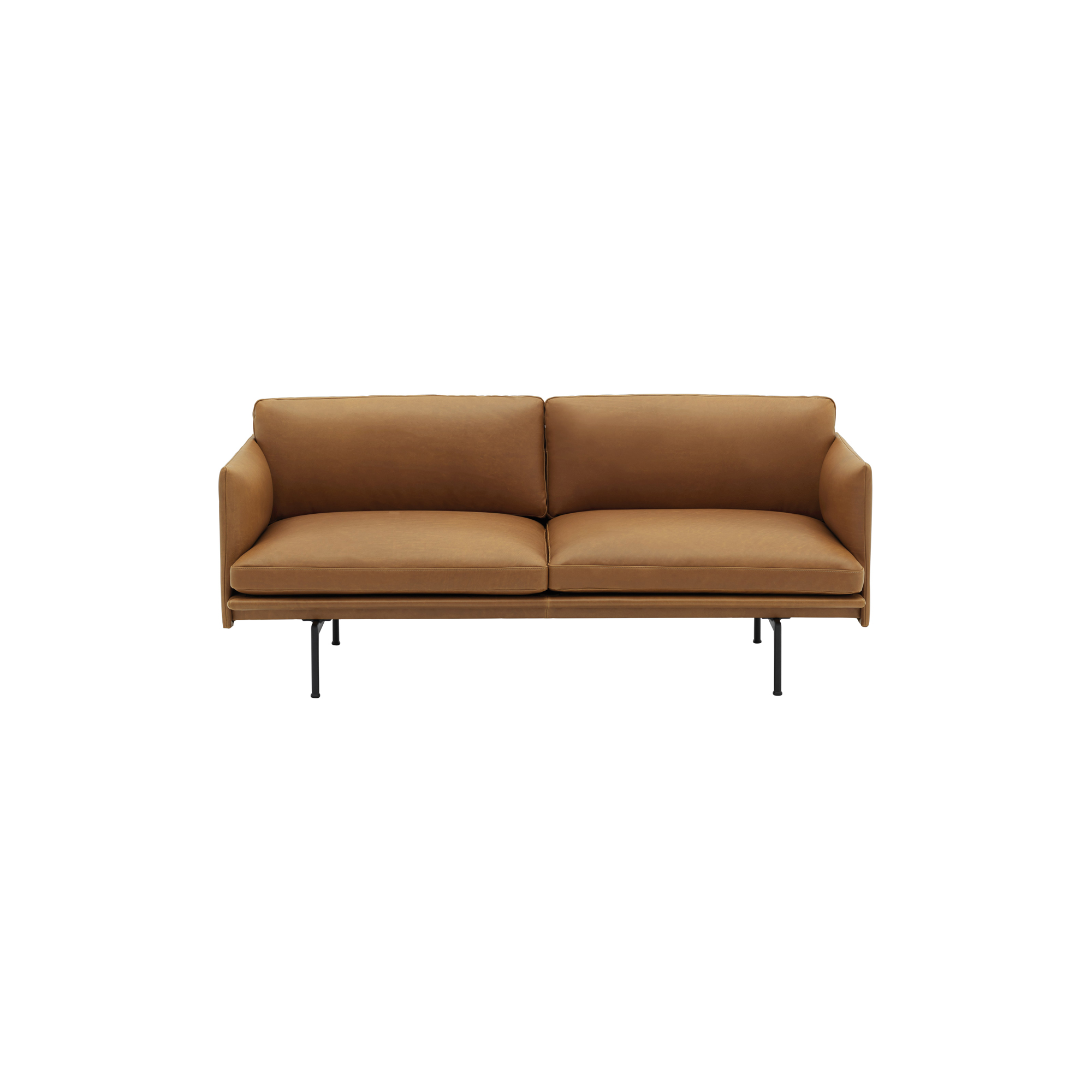 Muuto - Outline Sofa 2-seater, refine leather cognac/black - 170x84 cm