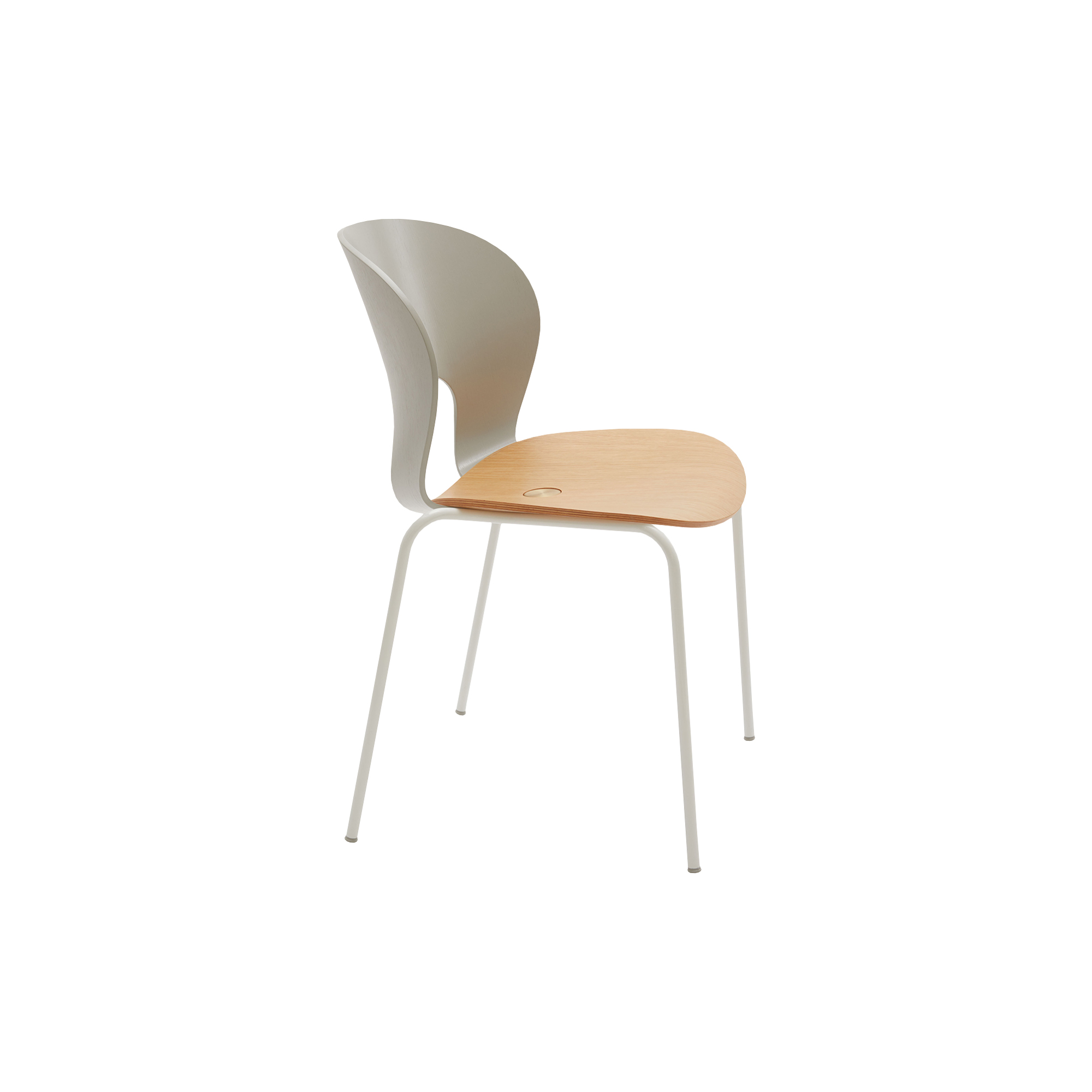 Magnus Olesen Design - Ø Chair spisebordsstol, eg/hvid/grå - H: 80 x B: 50 x D: 53 cm.