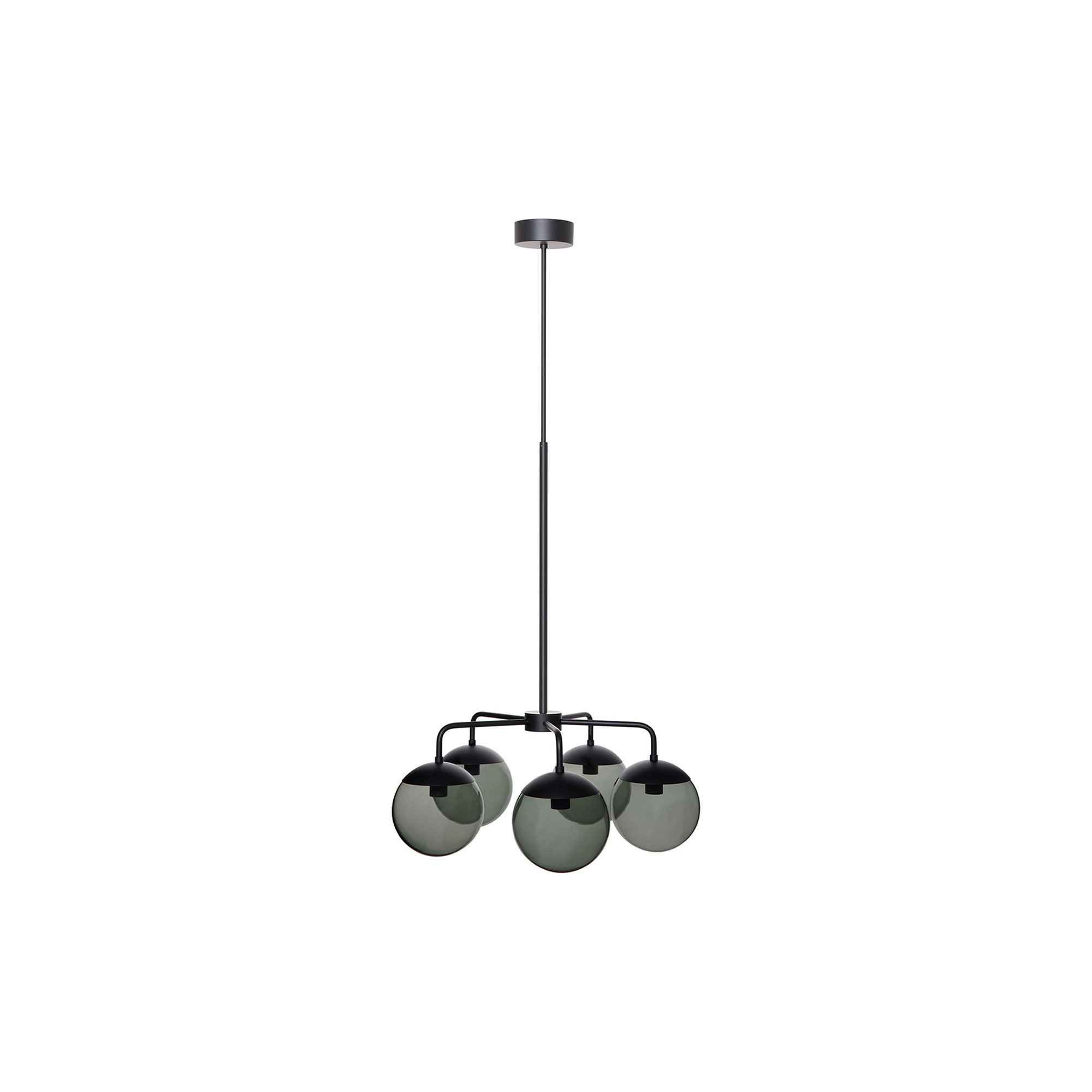 Rubn - Lord 5 Chandelier, black/smoke
