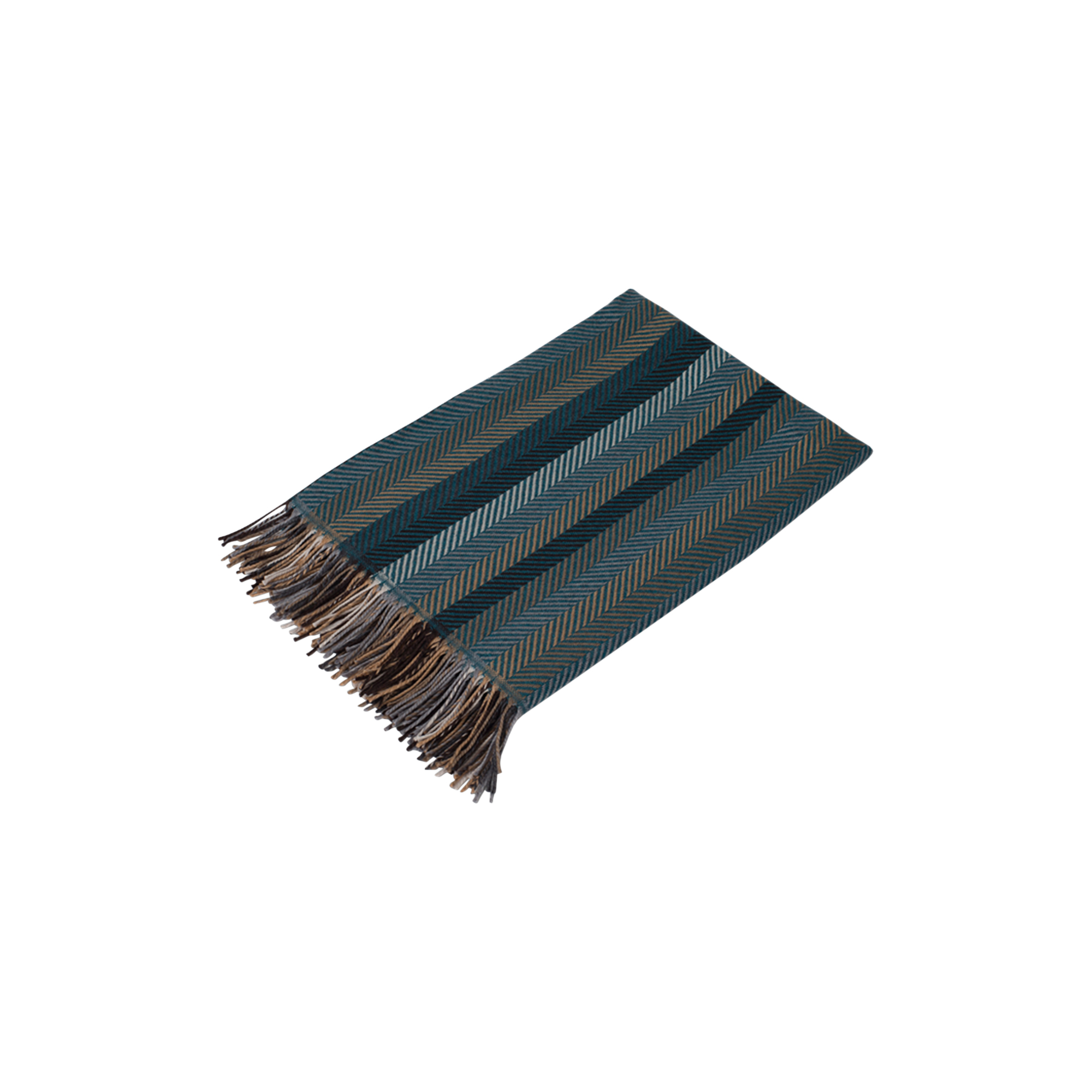 Geismars Væverier - Stribet plaid, petroleum
