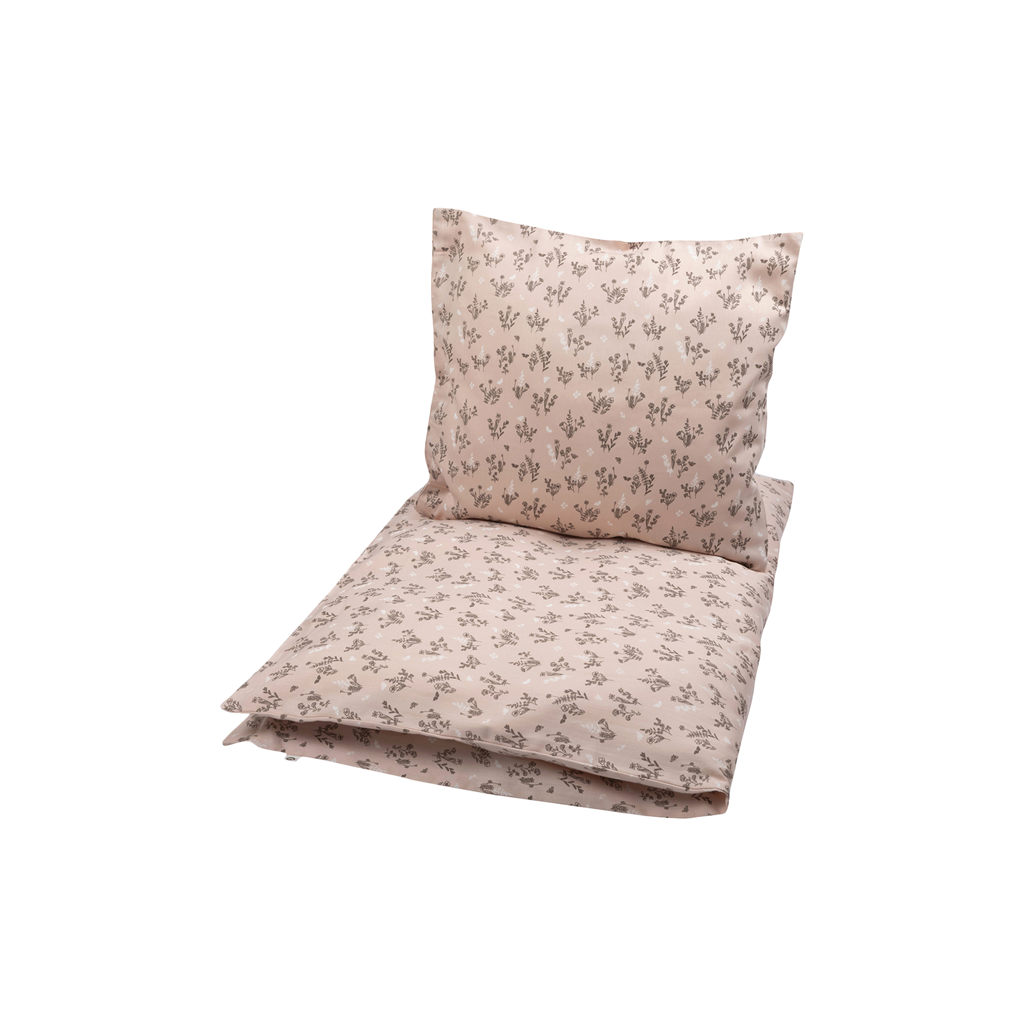 Müsli by Green Cotton - FLORA junior sengetøj, nightingale/balsam cream/walnut - 100x140-40x45 cm