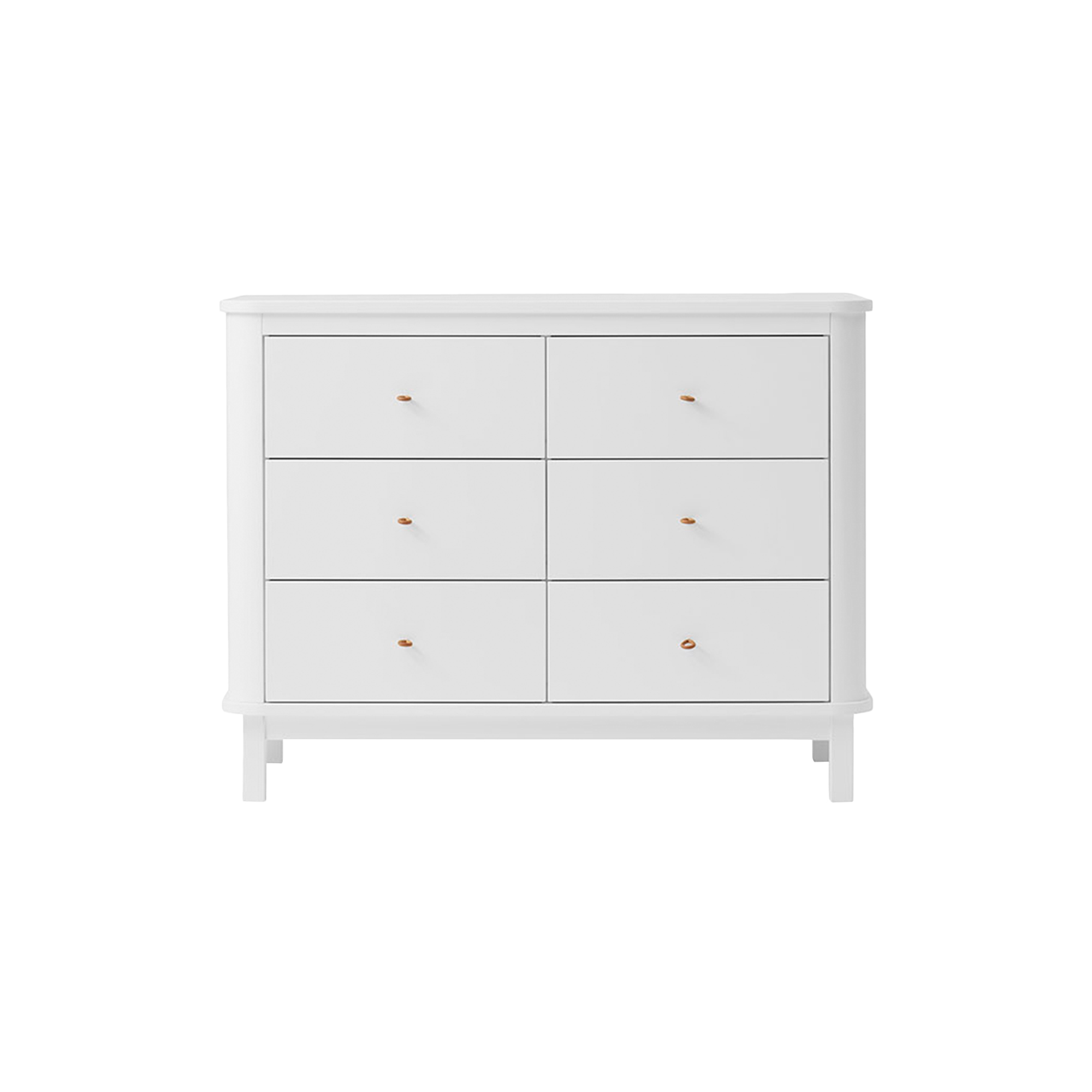 Oliver Furniture - Wood kommode 6 skuffer, hvid