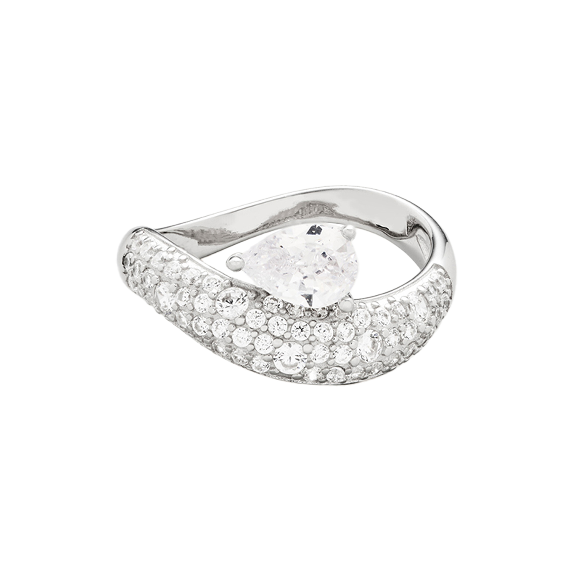 Philippa Studios - Wave Pear Pave Ring - 52