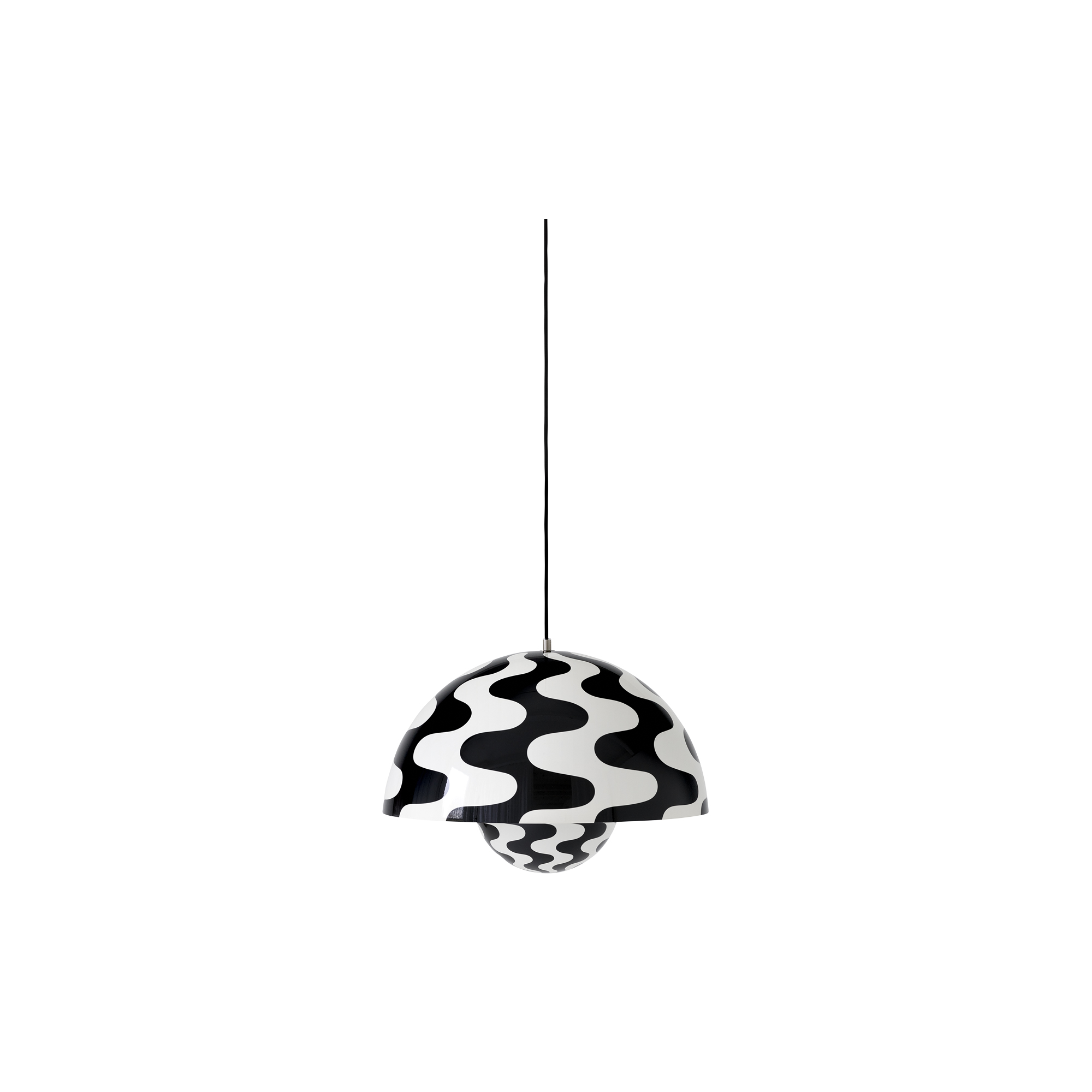 &Tradition - Flowerpot VP2 Pendant, black & white pattern - H: 36 x Ø 50 cm.