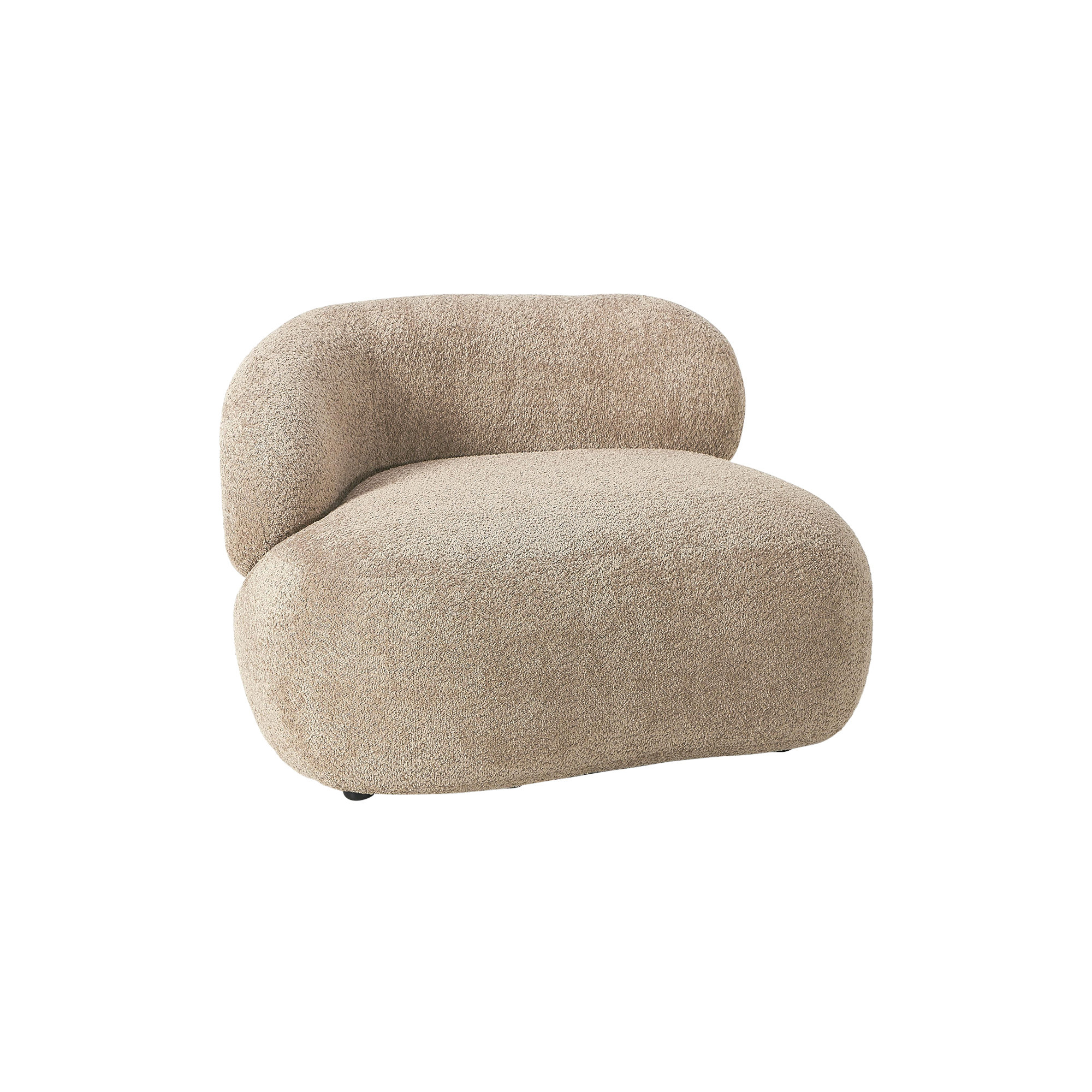 Westwing Collection - Alba Lounge Chair, teddy bouclé beige