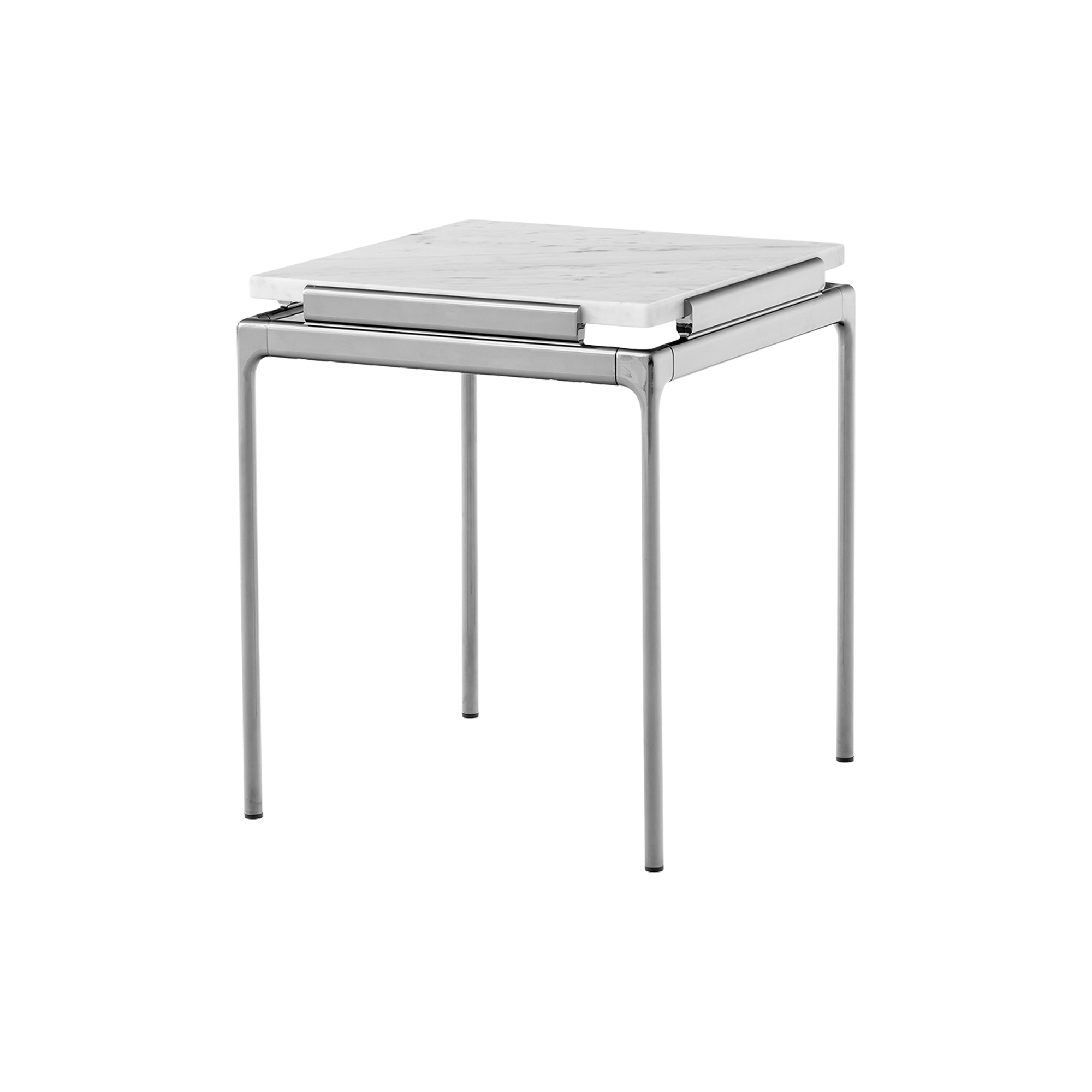 &Tradition - Sett LN11 Coffee Table, bianco carrara marble/dark chrome