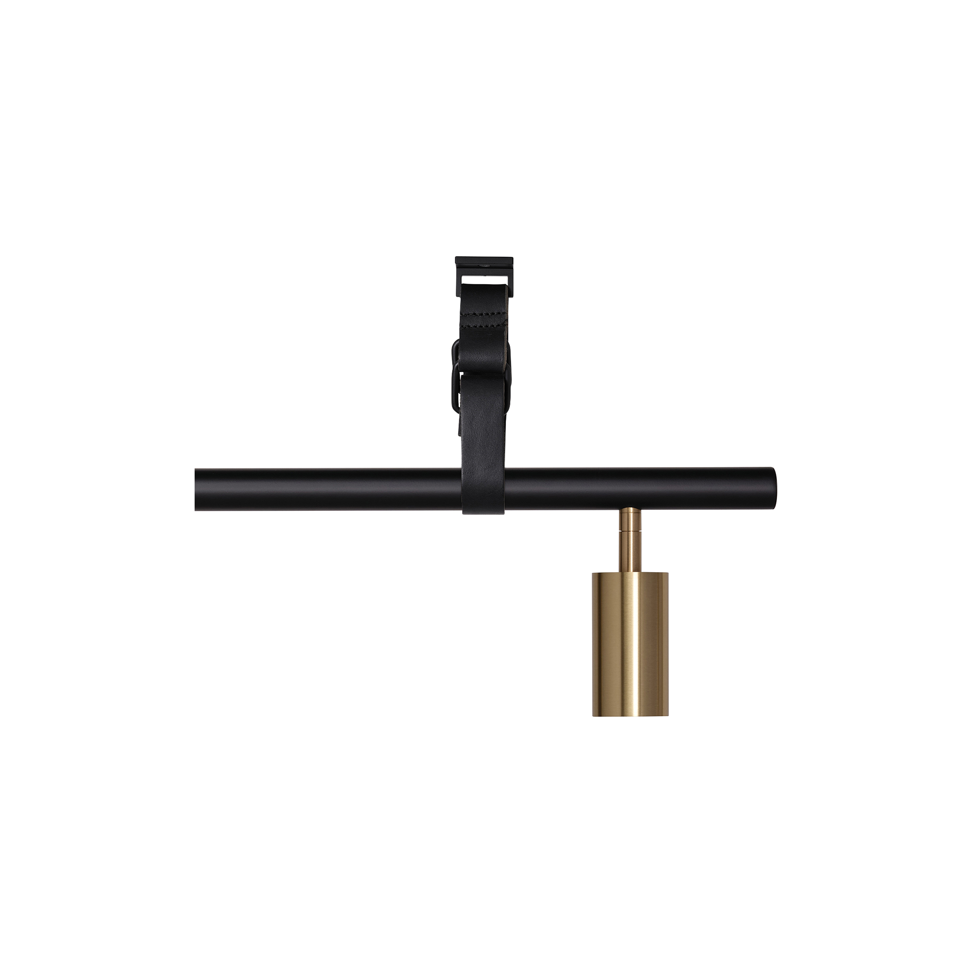 Rubn - Long John 4 Spot Pendant Black Leather, black/brass