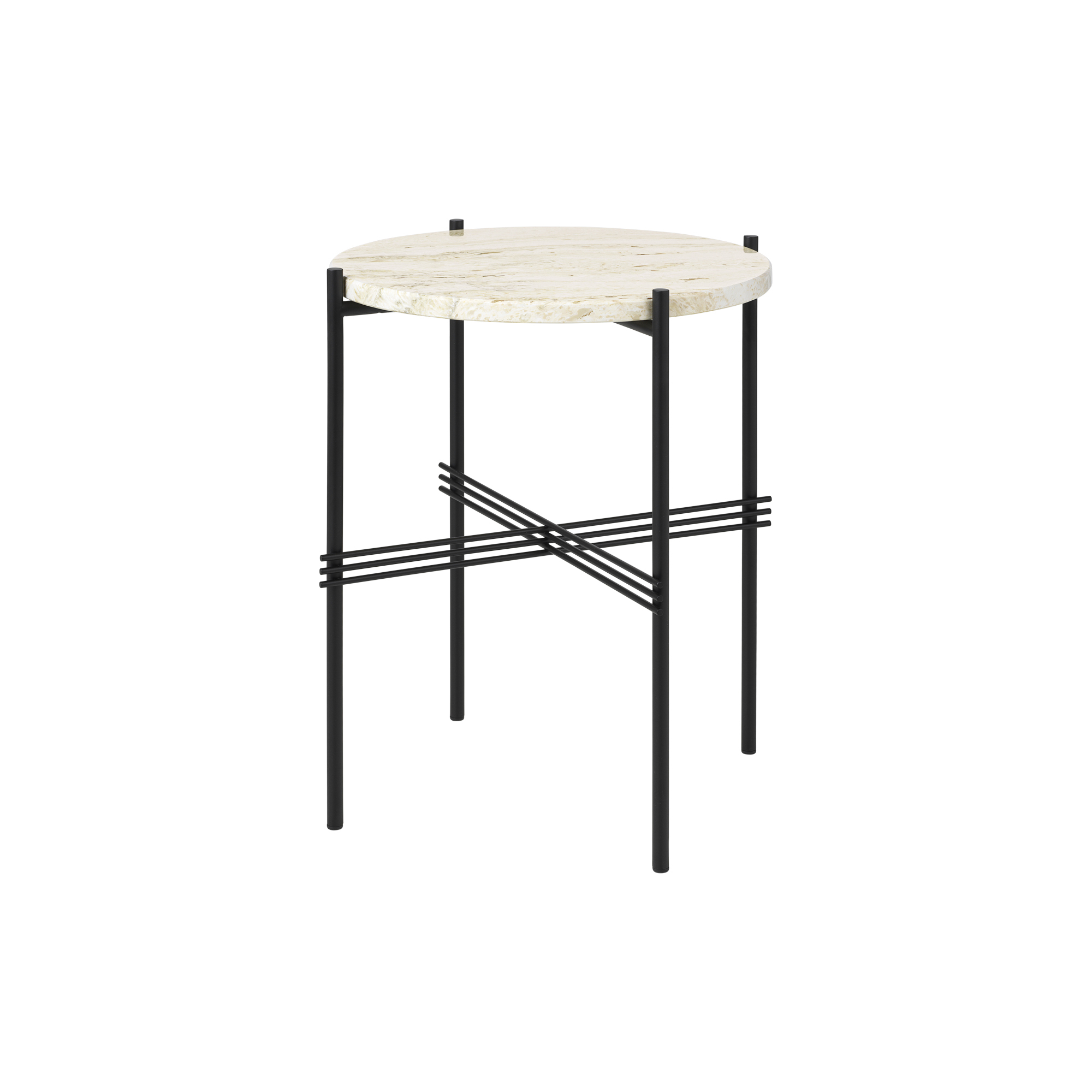 GUBI - TS Side Table Round, neutral white/black