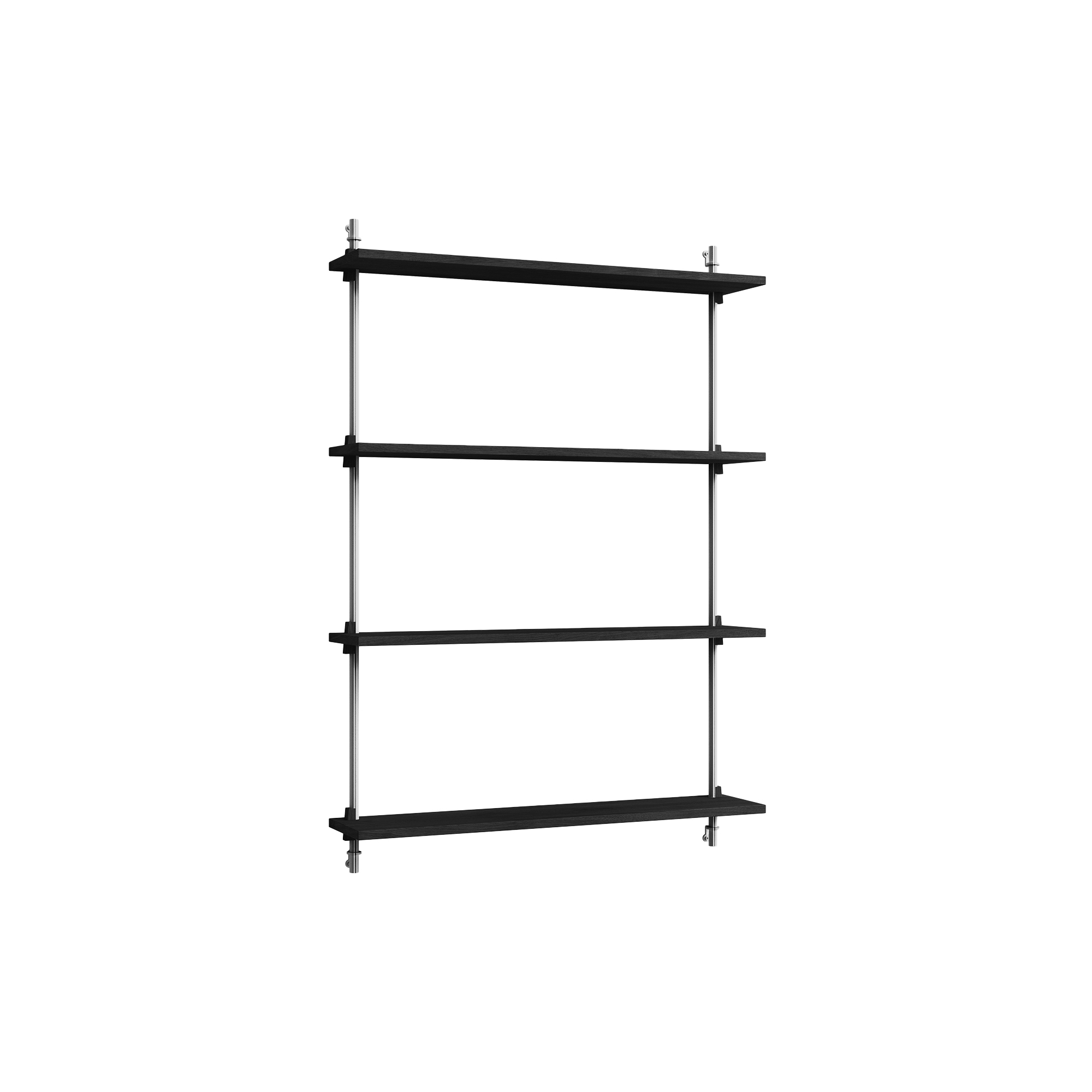 MOEBE - Wall Shelving Medium, black/stainless steel