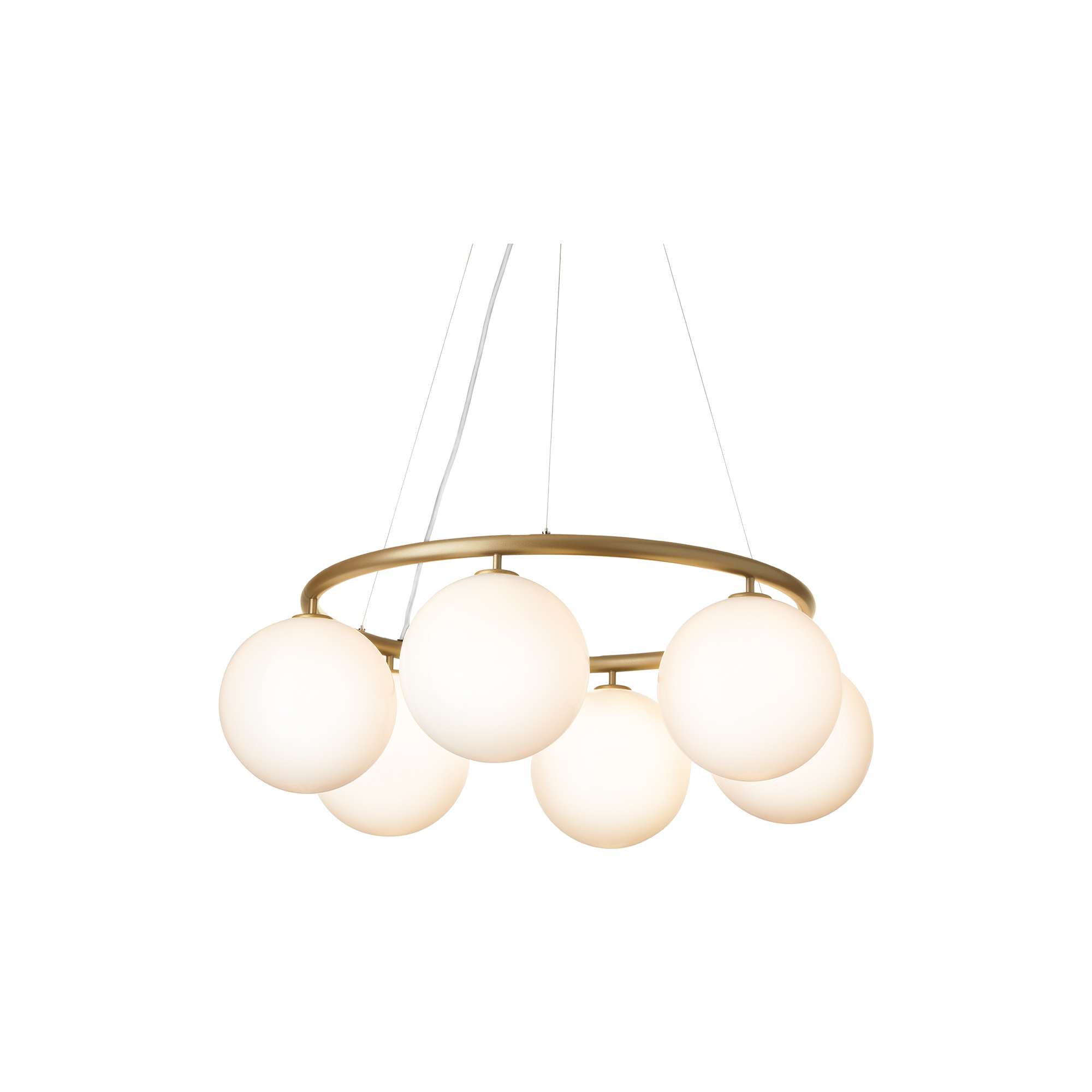 Nuura - Miira 6 Circular Pendant, brass/opal