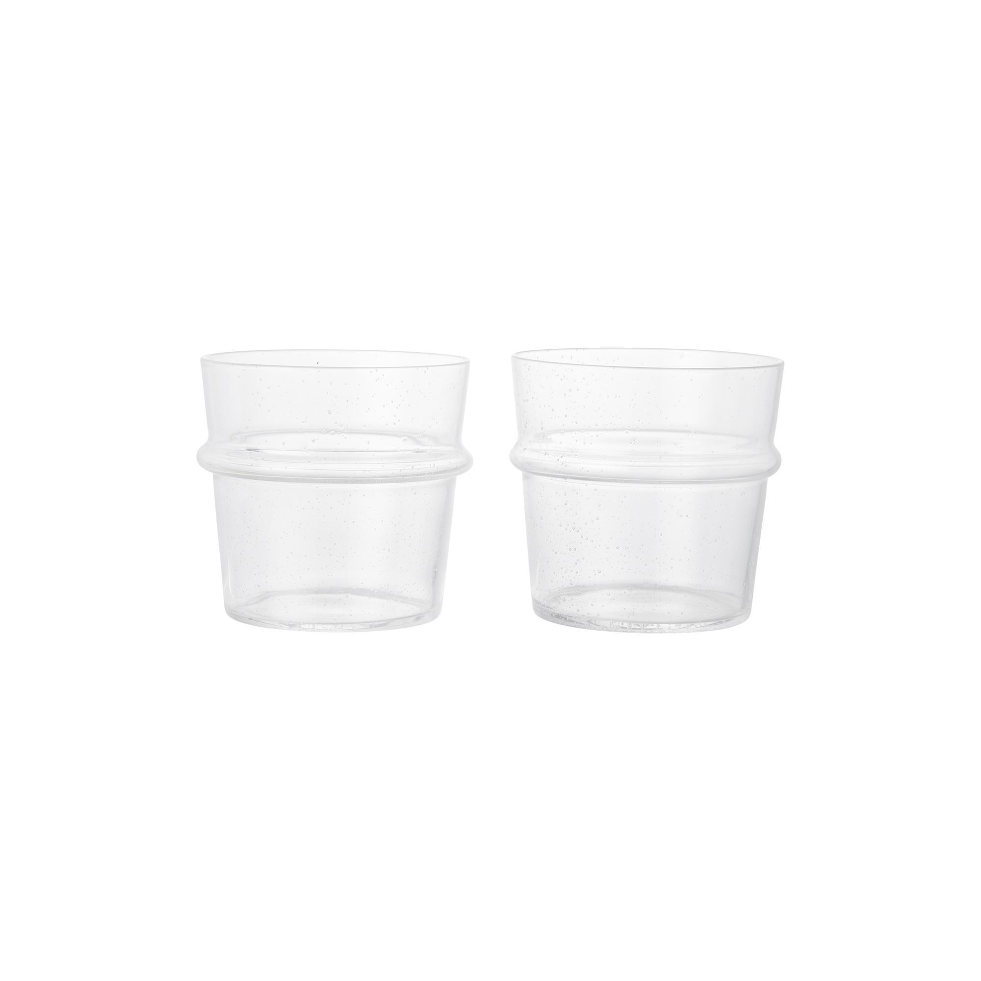 Ferm Living - Boya Low Glasses 2 stk., clear with bubbles - Low