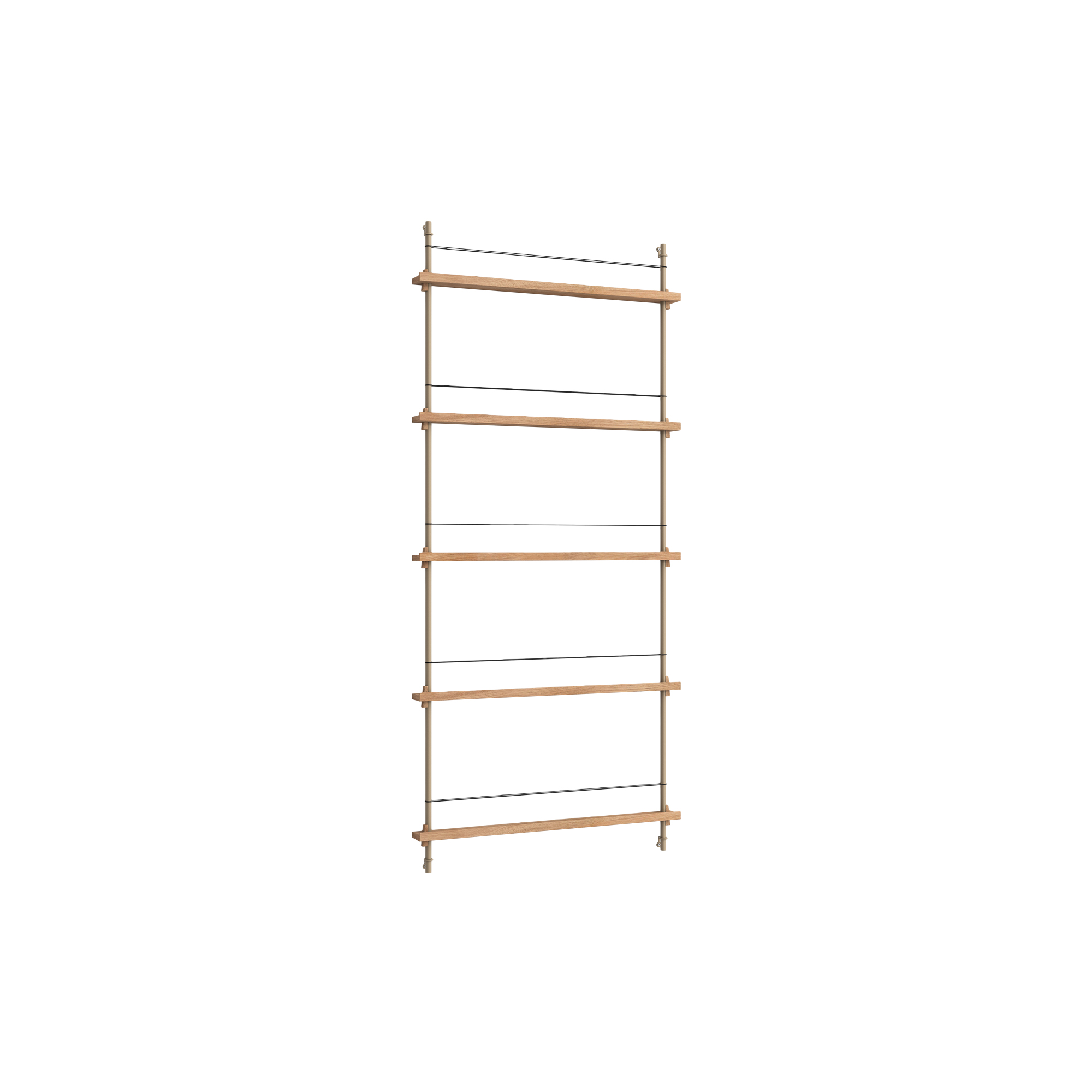 MOEBE - Magazine Shelving Tall, oak/warm grey