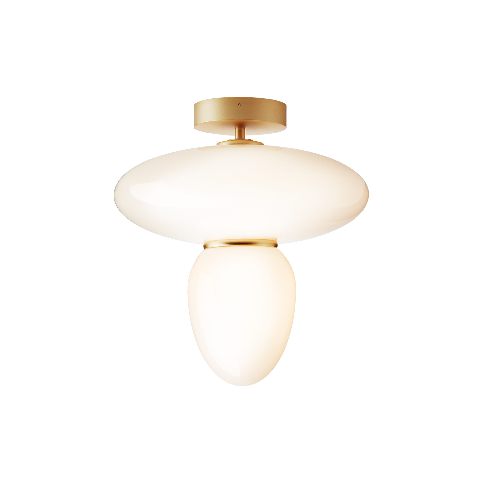 Nuura - Rizzatto 42 Ceiling Lamp, satin brass/opal