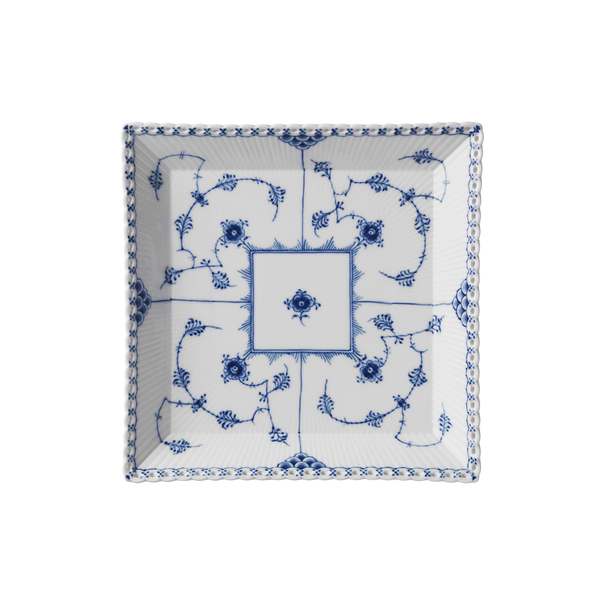 Royal Copenhagen - Musselmalet Helblonde stor firkantet fad 21 cm
