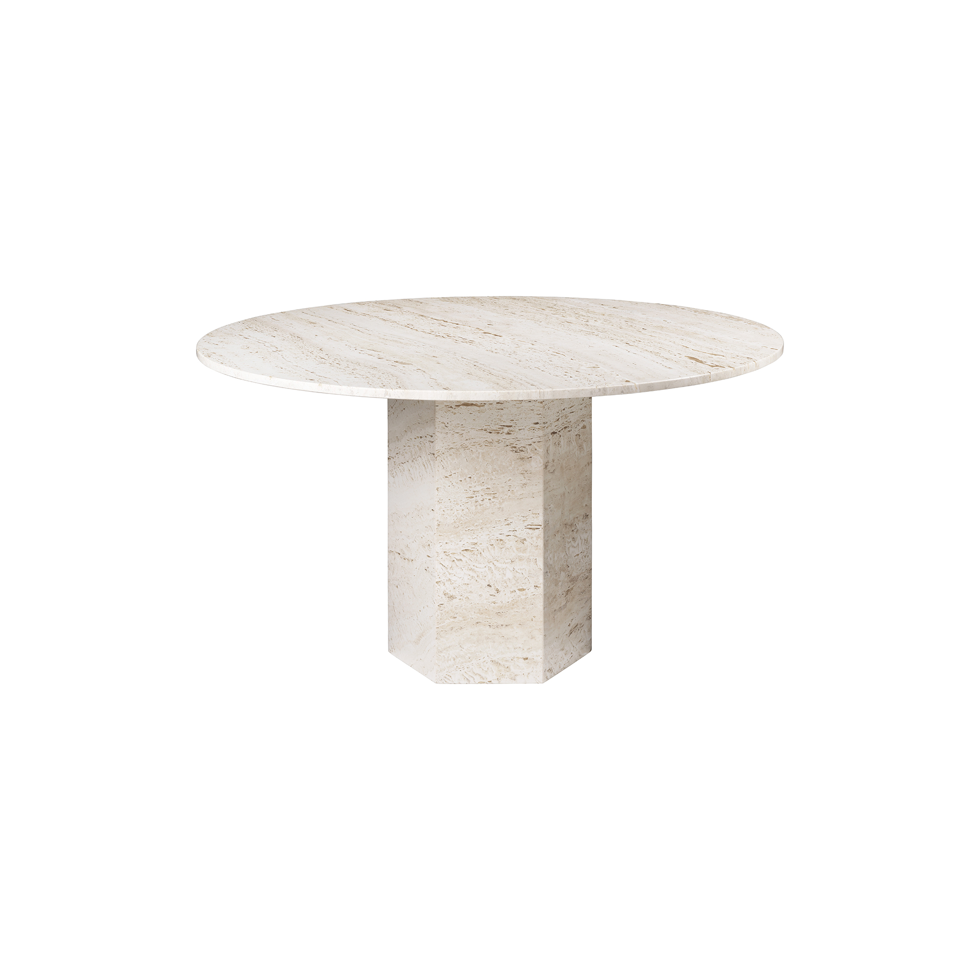 GUBI - Epic Round Dining Table, neutral white - H: 74 x Ø 130 cm.