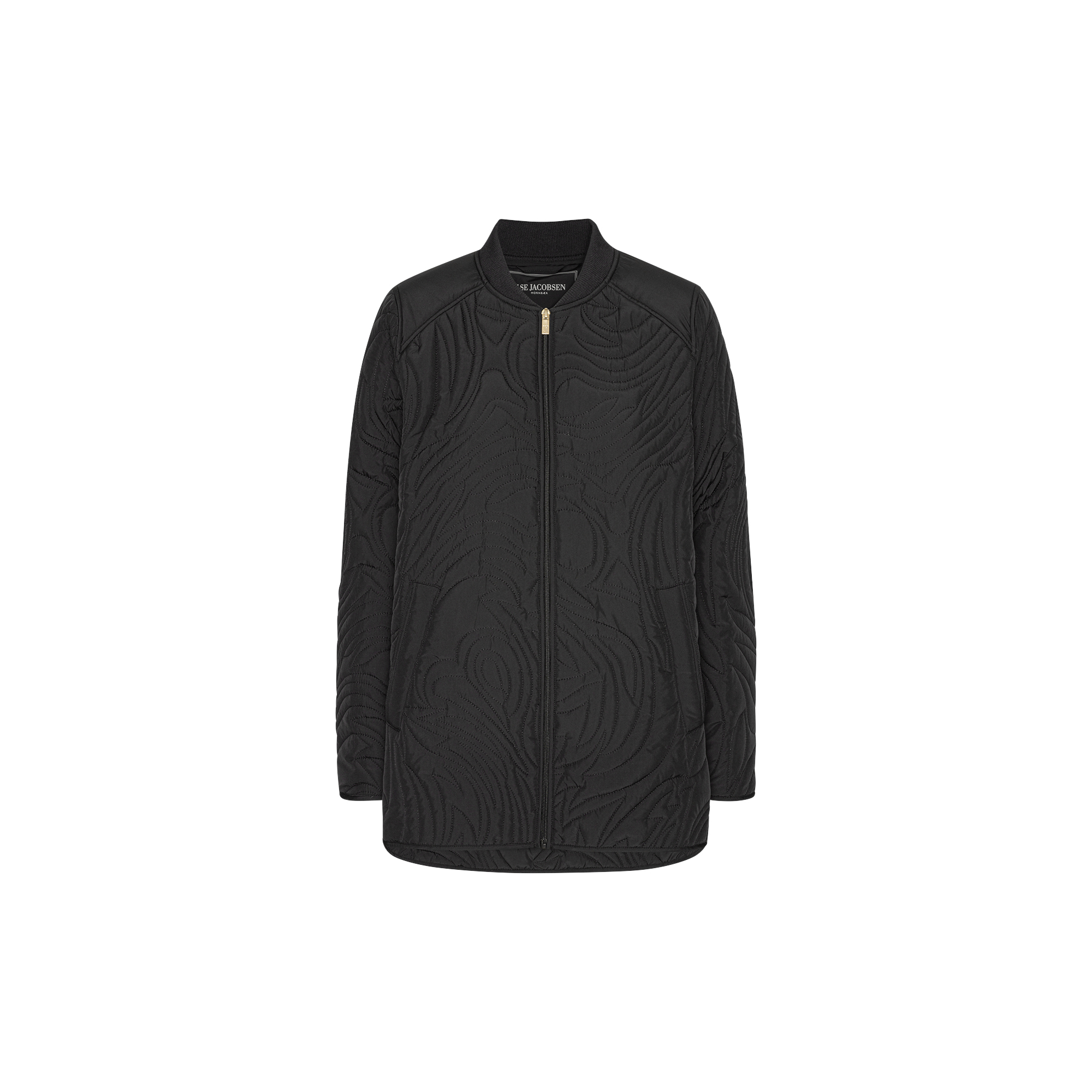 Ilse Jacobsen Hornbæk - Short Quilt Jacket With Rib, black - Str. 44