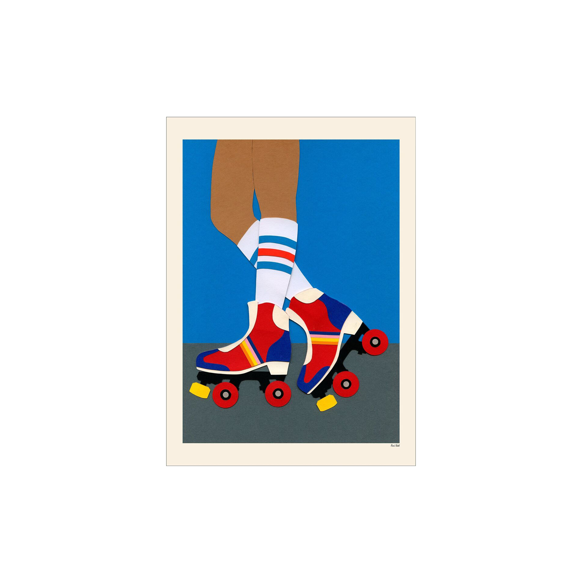 Poster & Frame - Rosi Feist - 70's Roller Skate Girl - 30x40 cm