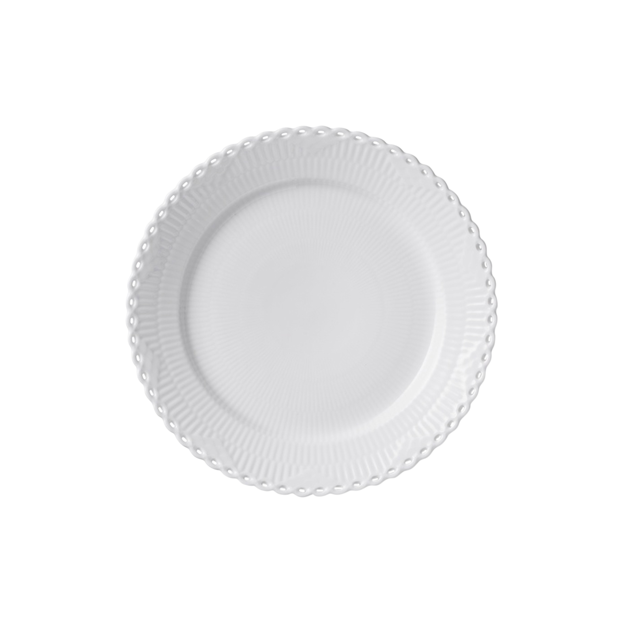 Royal Copenhagen - Hvid Riflet Helblonde Tallerken Ø 27 cm