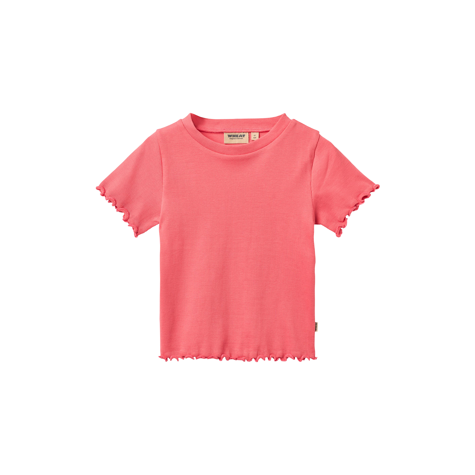 Wheat - Rib T-shirt S/S Alicia, watermelon - Str. 8Y-128