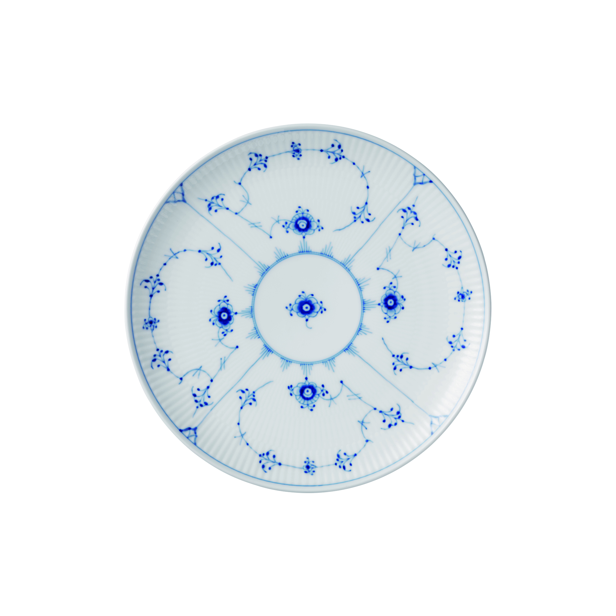 Royal Copenhagen - Musselmalet Riflet tallerken coupe Ø 23 cm - Ø23 cm