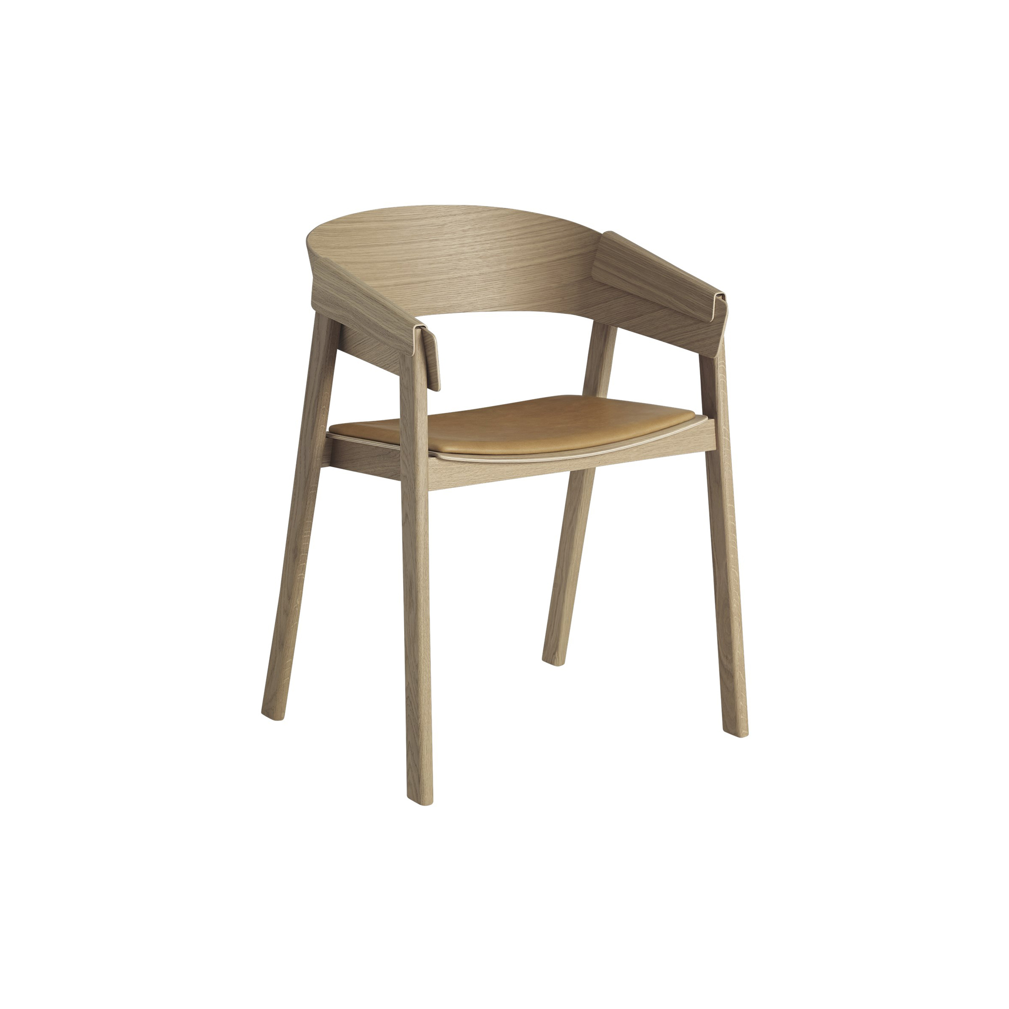 Muuto - Cover Armchair, refine leather cognac/oak