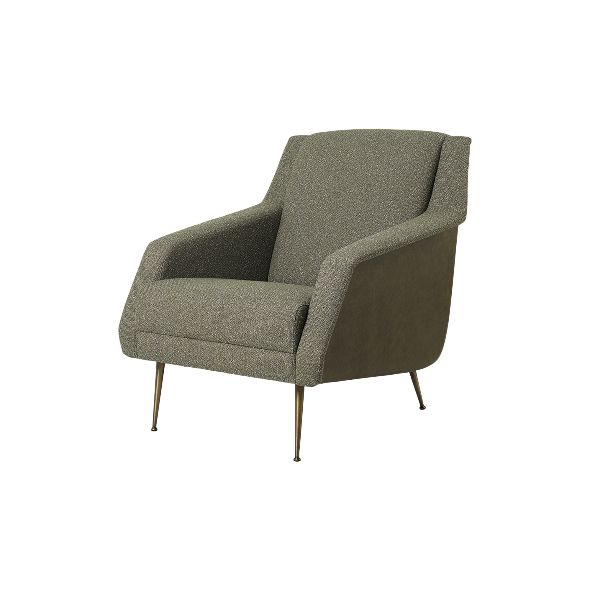 GUBI - CDC. 1 Lounge Chair, Around Bouclé 141/antique brass