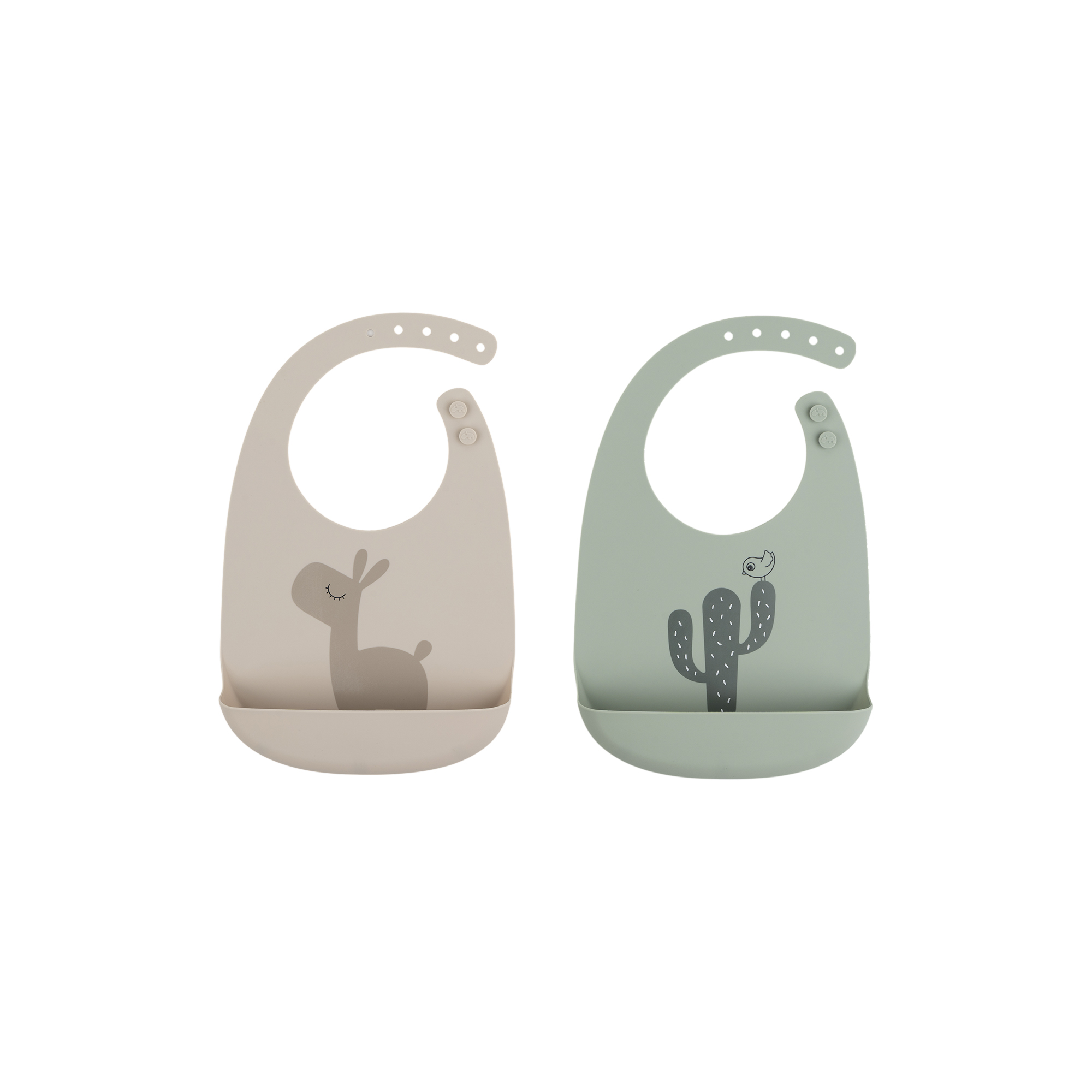 Done by Deer - Lalee silikone hagesmæk, sand/green - H: 27 x B: 19 x D: 3,5 cm.