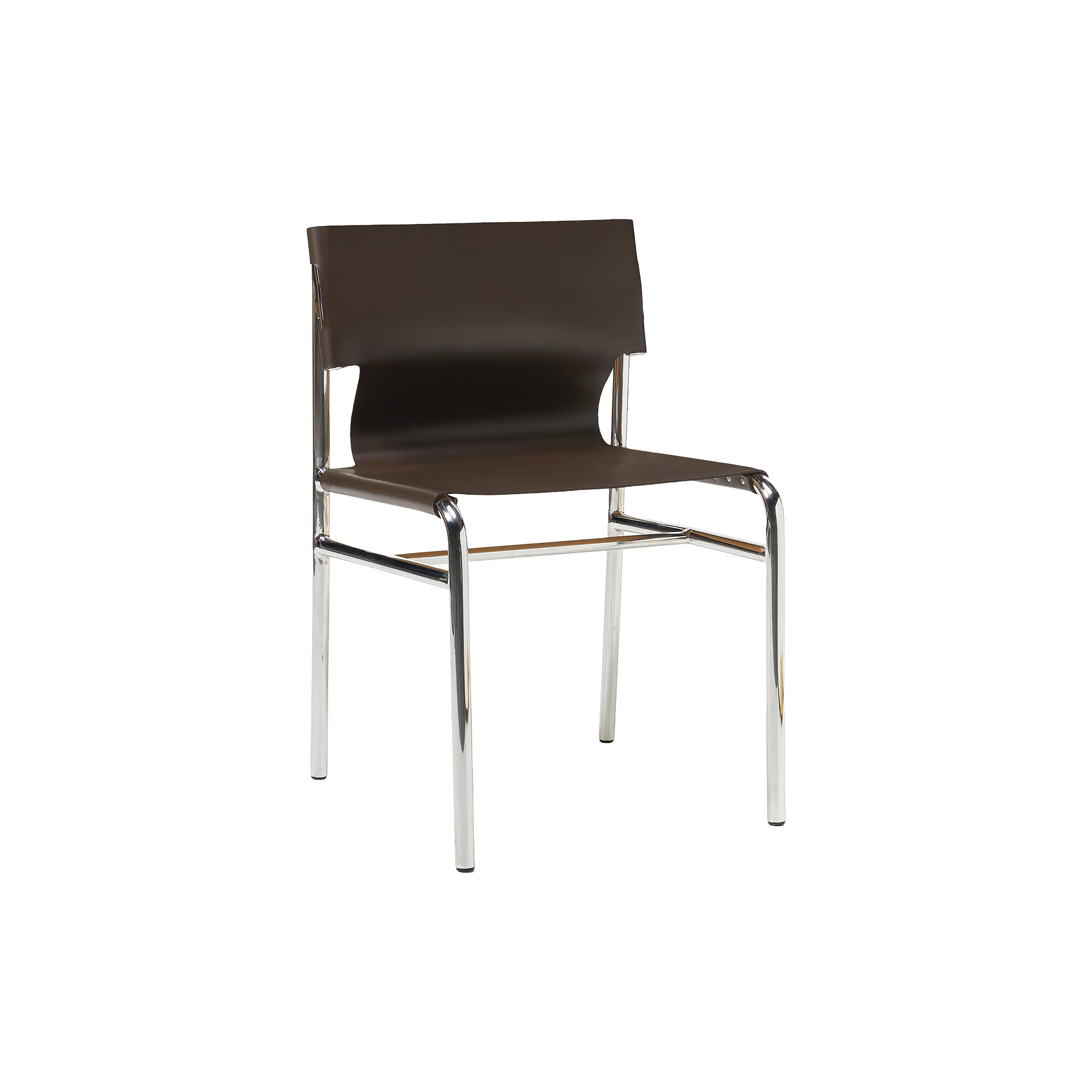 Westwing Collection - Jordan Leather Dining Chair, dark brown