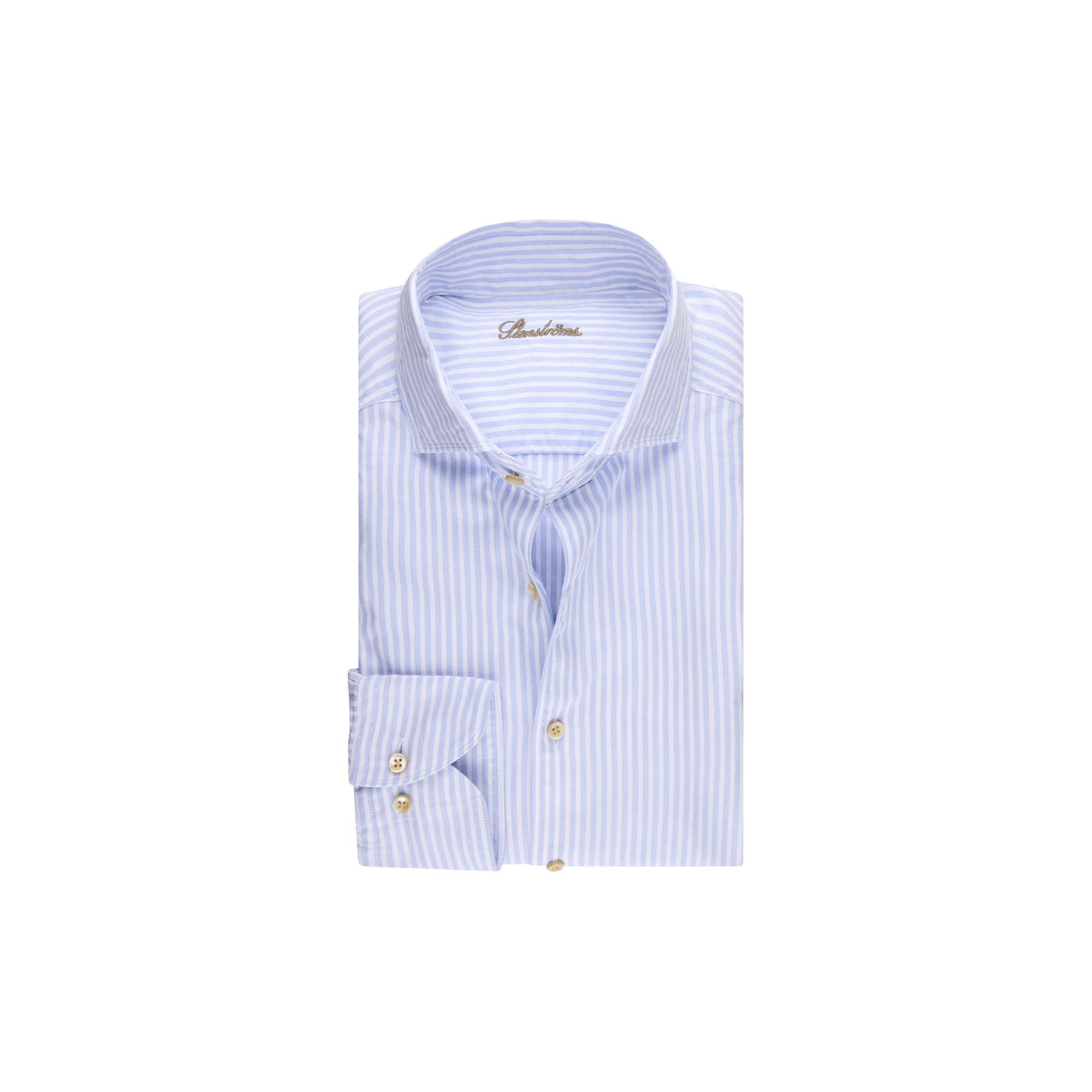 Stenströms - Regular C28 RC cuff Casual, light blue stripe - Str. XXL