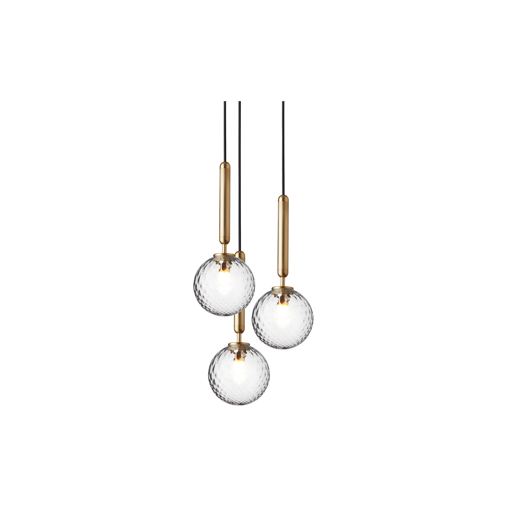 Nuura - Miira 3 Pendant, brass/optic clear