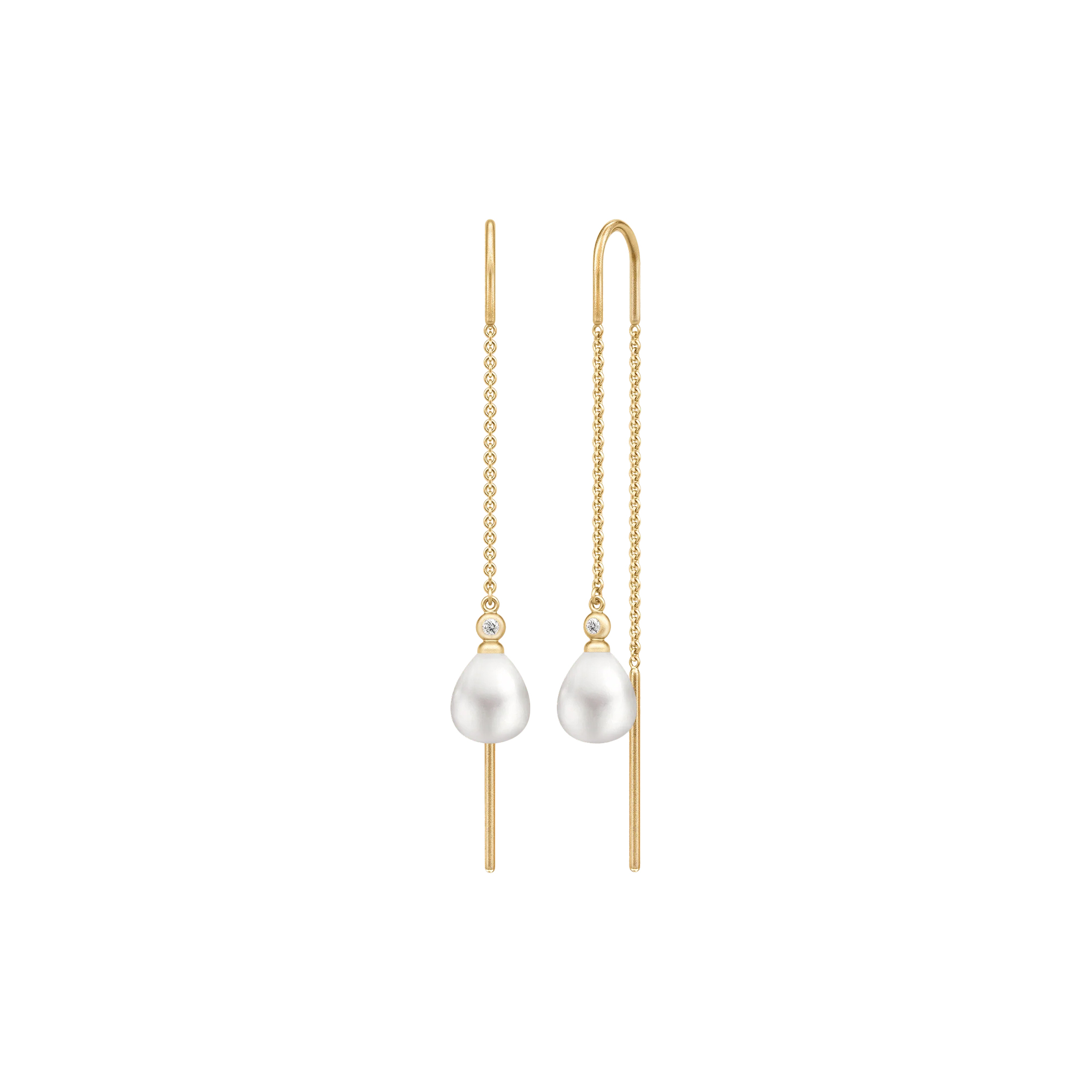 Julie Sandlau - Tasha Chain Øreringe, gold/white pearl, Treasure