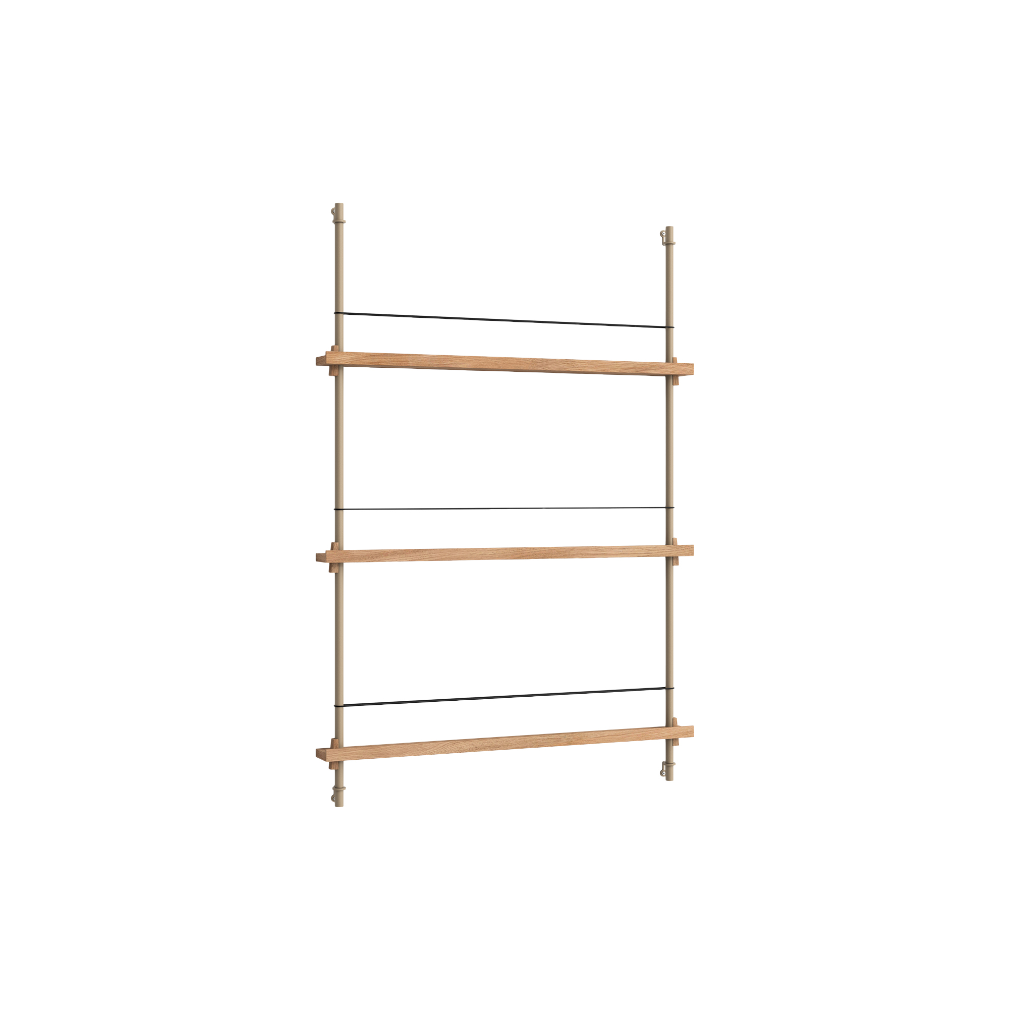 MOEBE - Magazine Shelving Medium, oak/warm grey