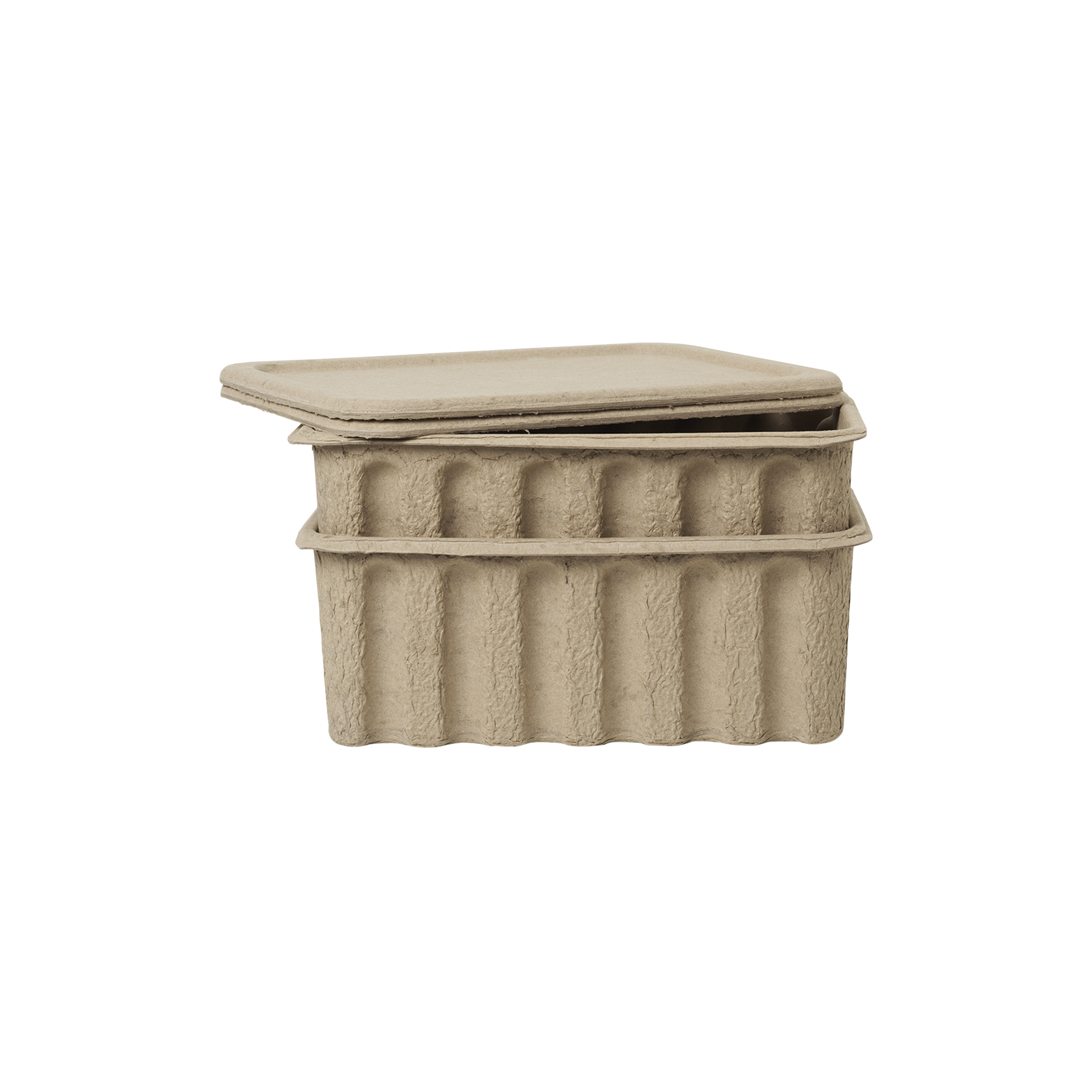 ferm LIVING - Paper Pulp Box 2 pcs, brown - Large