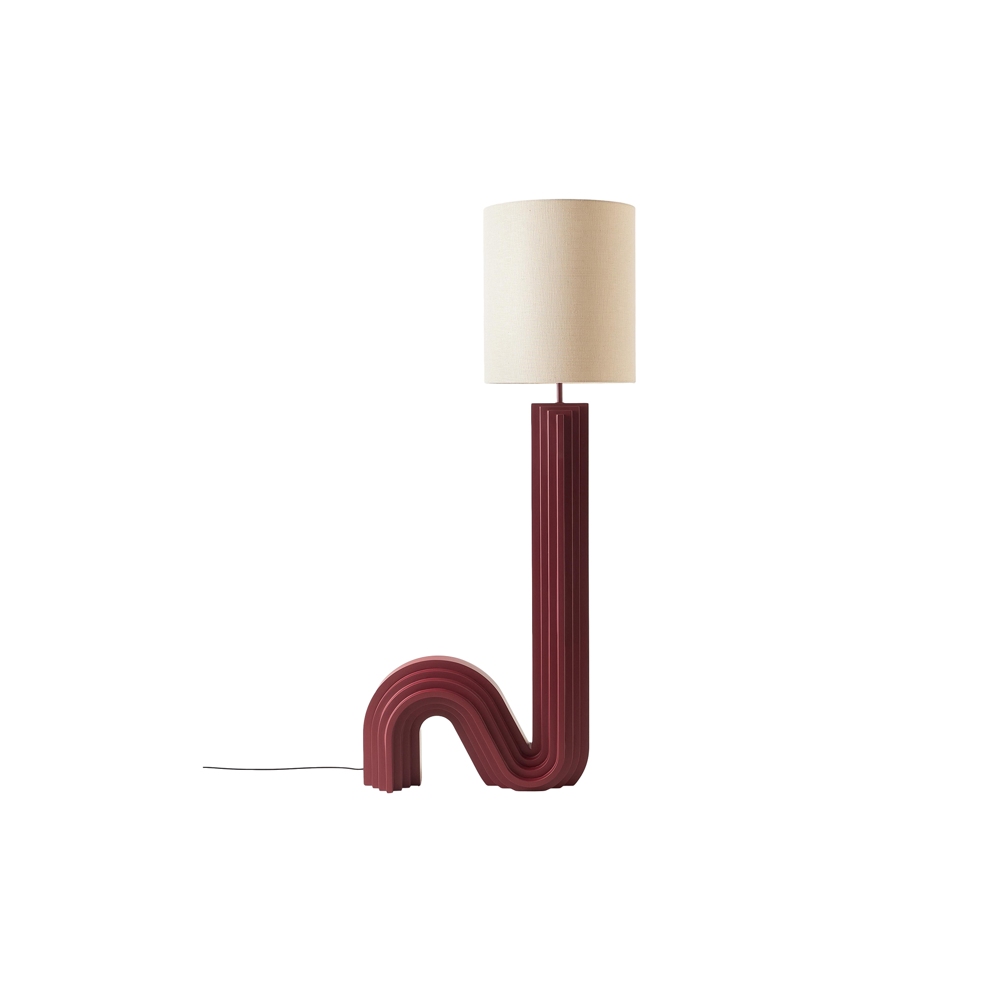Westwing Collection - Luomo Floor Lamp, wine red/beige