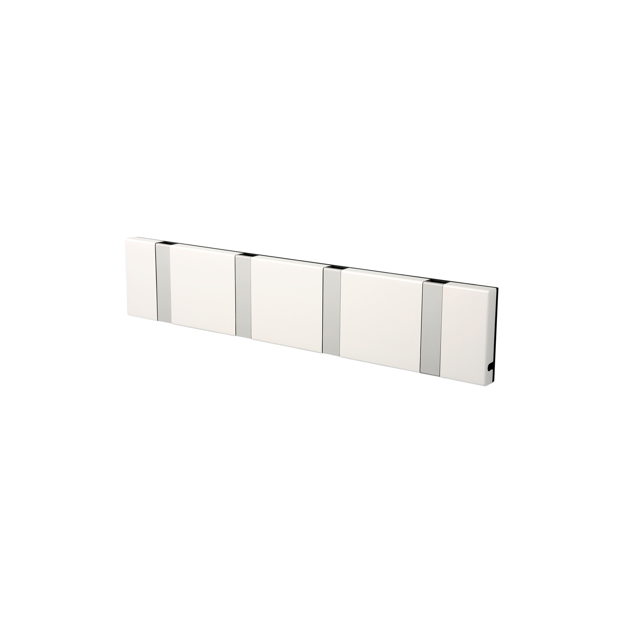 LoCa - KNAX vandret 4 knagerække, hvid/grå - H: 7,9 x L: 39,6 x D: 1,8 cm.