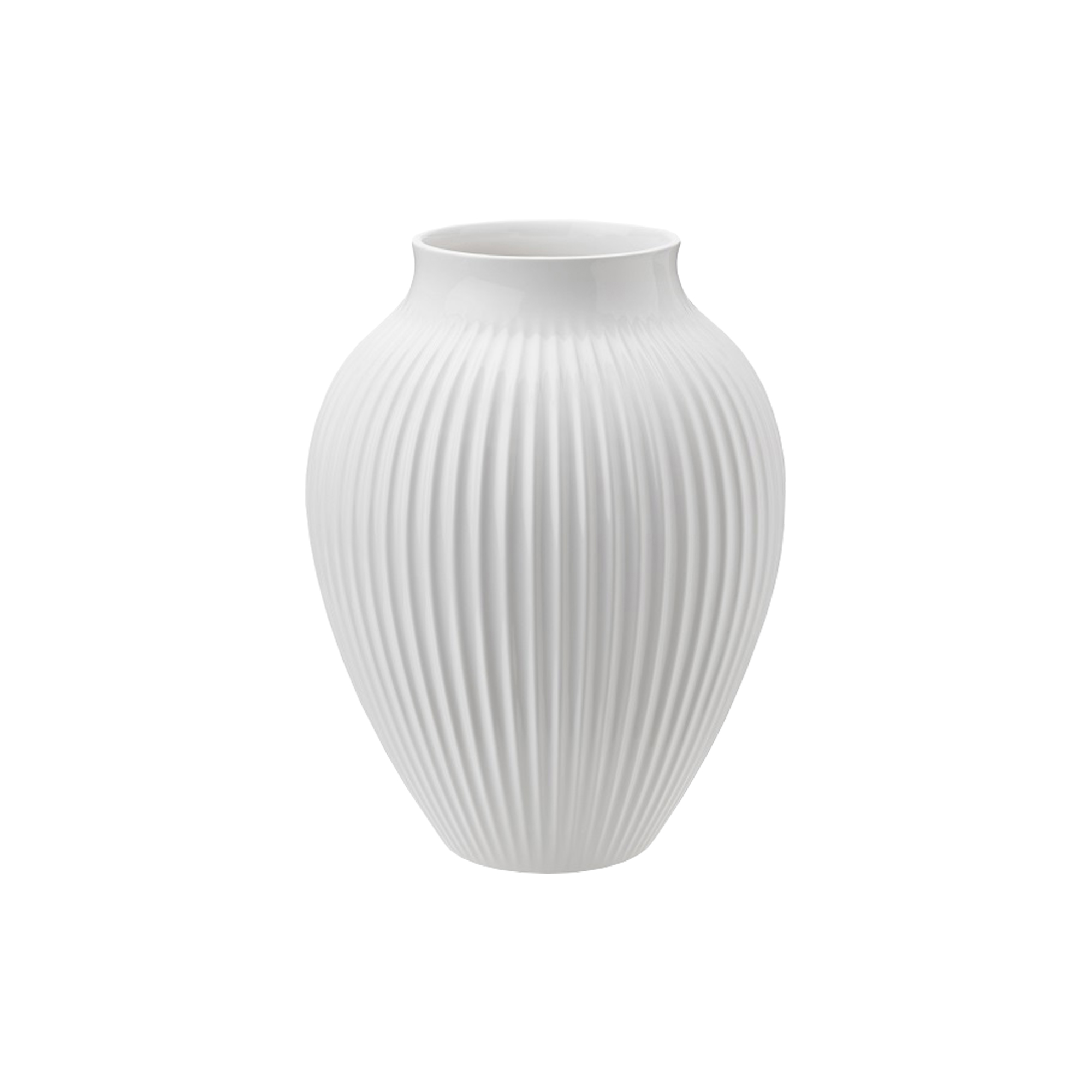 Knabstrup Keramik - Knabstrup vase ripple, white - H20 cm