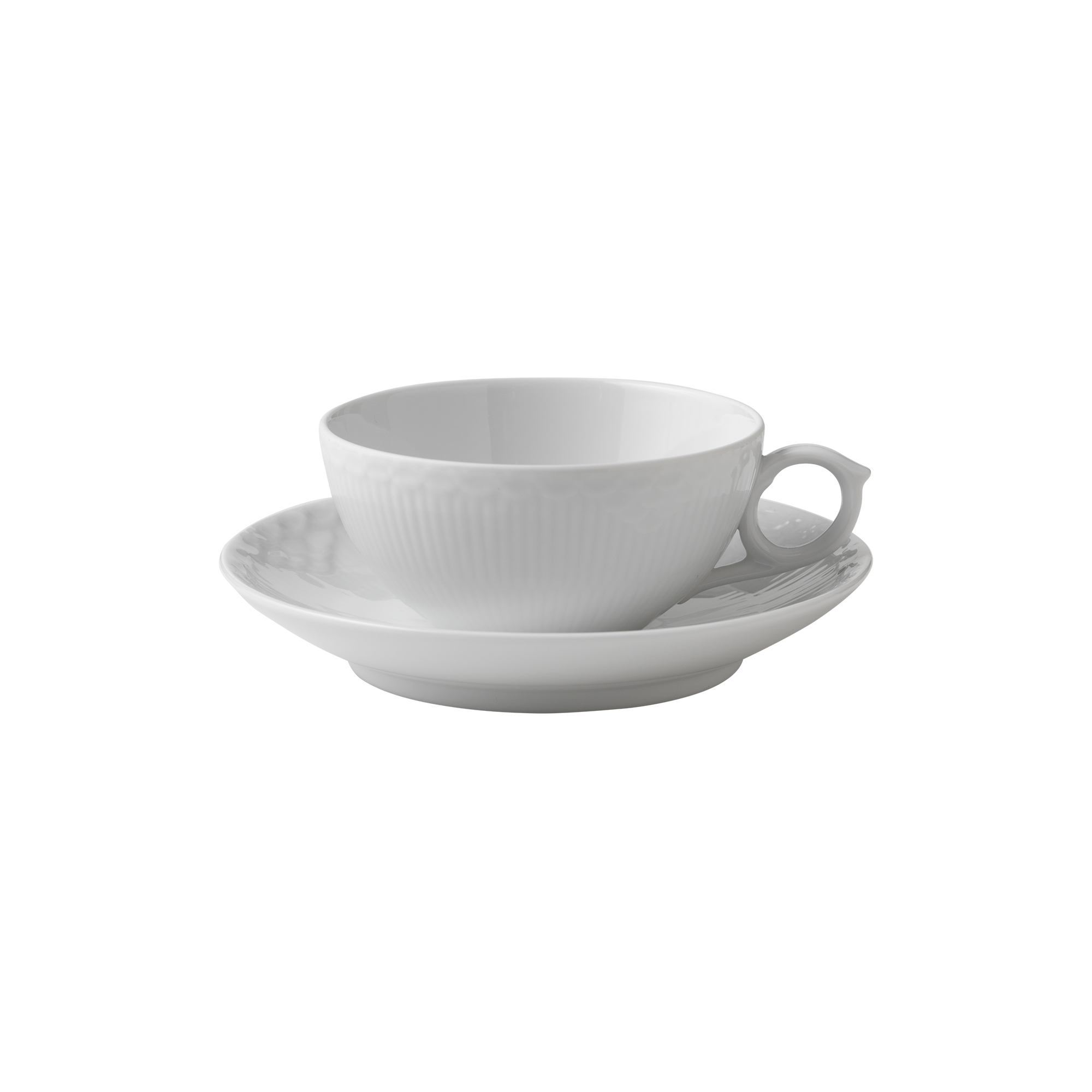 Royal Copenhagen - Hvid Halvblonde tekop med underkop - 20cl