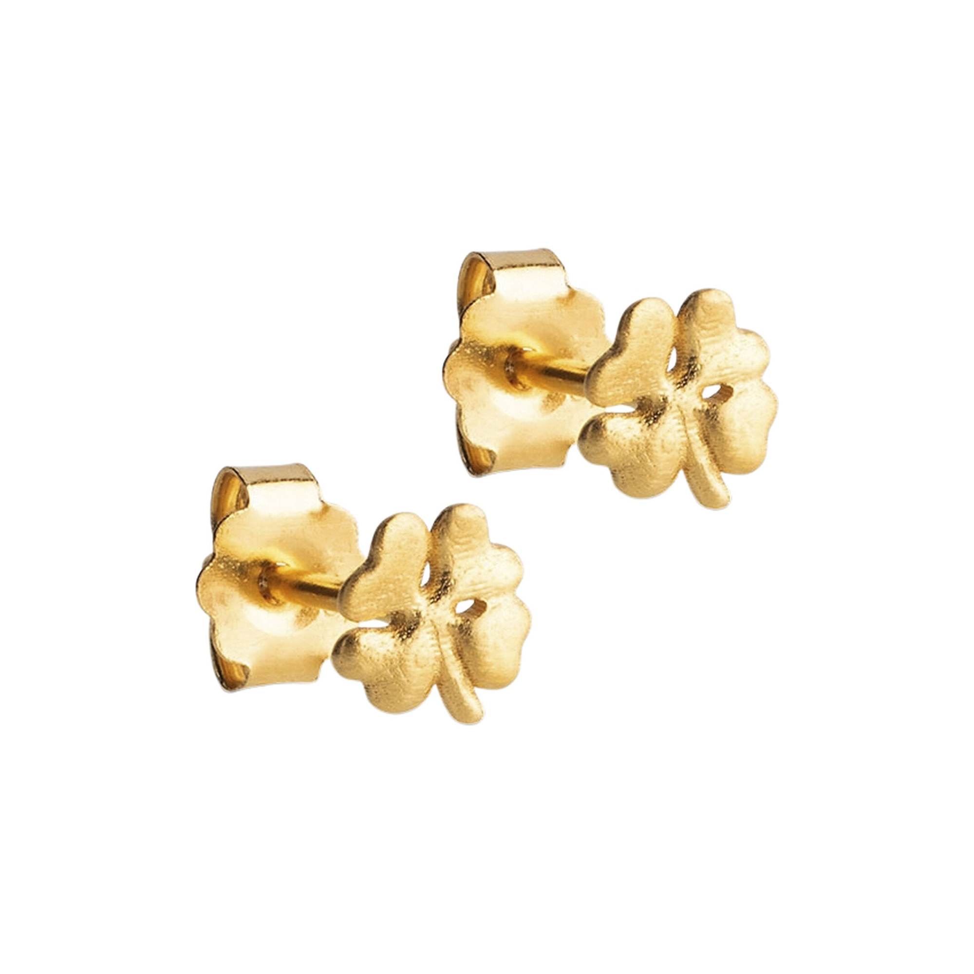 ENAMEL Copenhagen - Organic Clover Studs Mini, forgyldt, Sunshine
