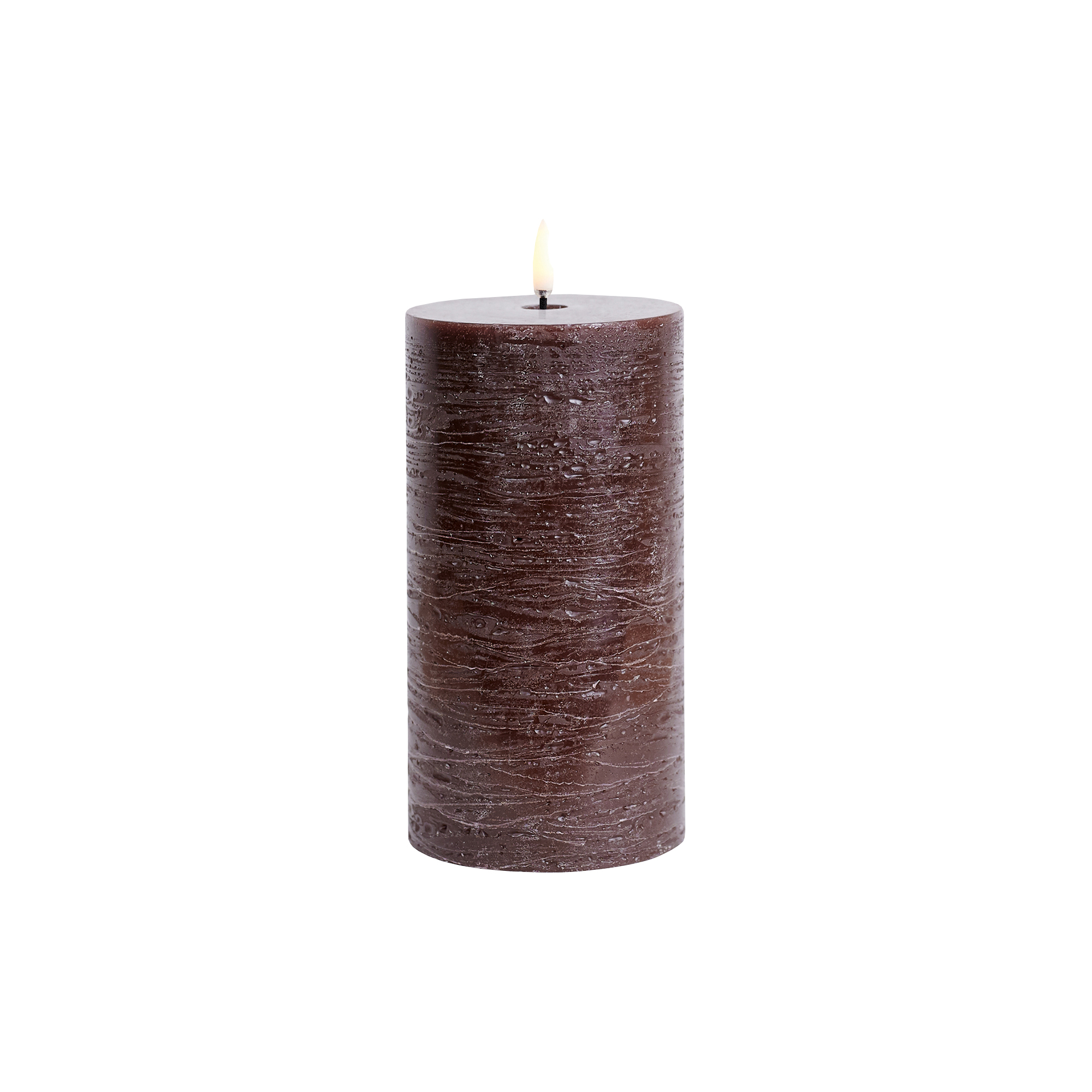 Uyuni Lighting - LED Pillar Candle 15 cm, brown - H15 cm