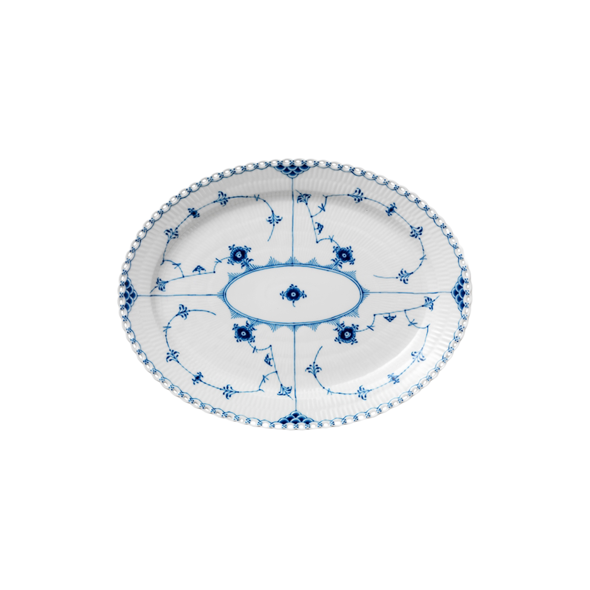 Royal Copenhagen - Musselmalet Helblonde fad ovalt - L36 cm