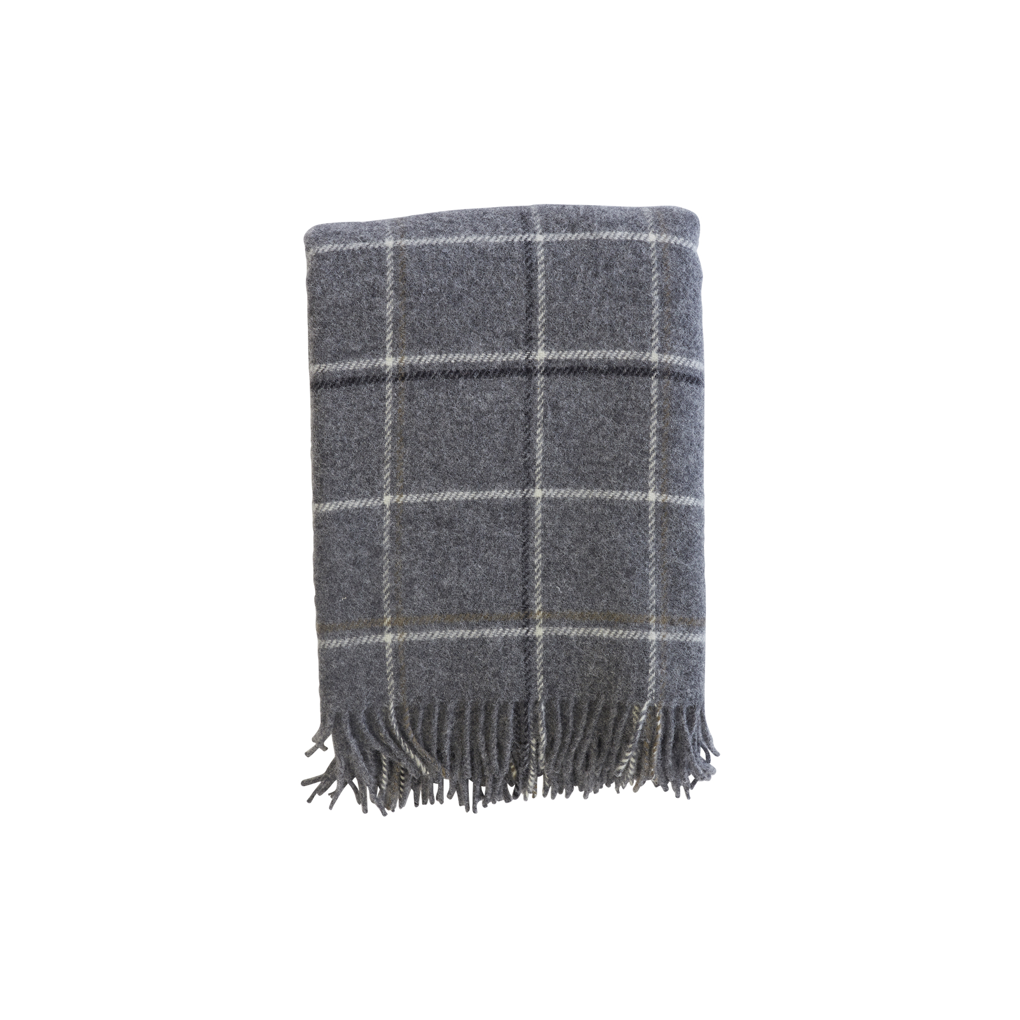Klippan Yllefabrik - Tartan plaid, dark grey - 130x200 cm.