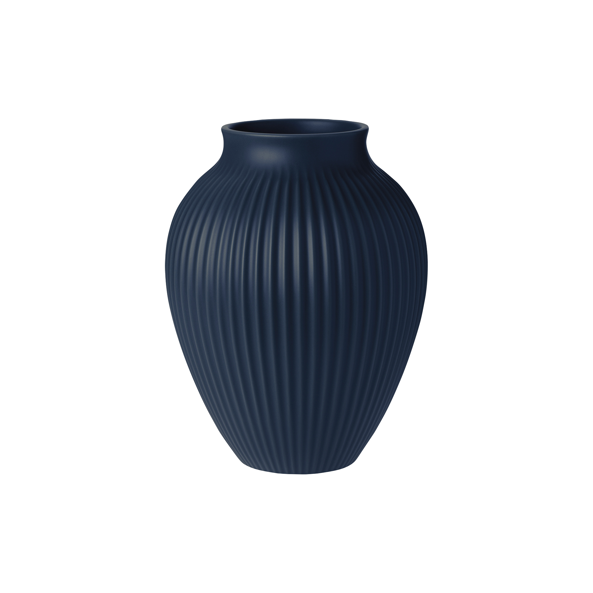Knabstrup Keramik - Knabstrup vase ripple, mat dark blue - H27 cm