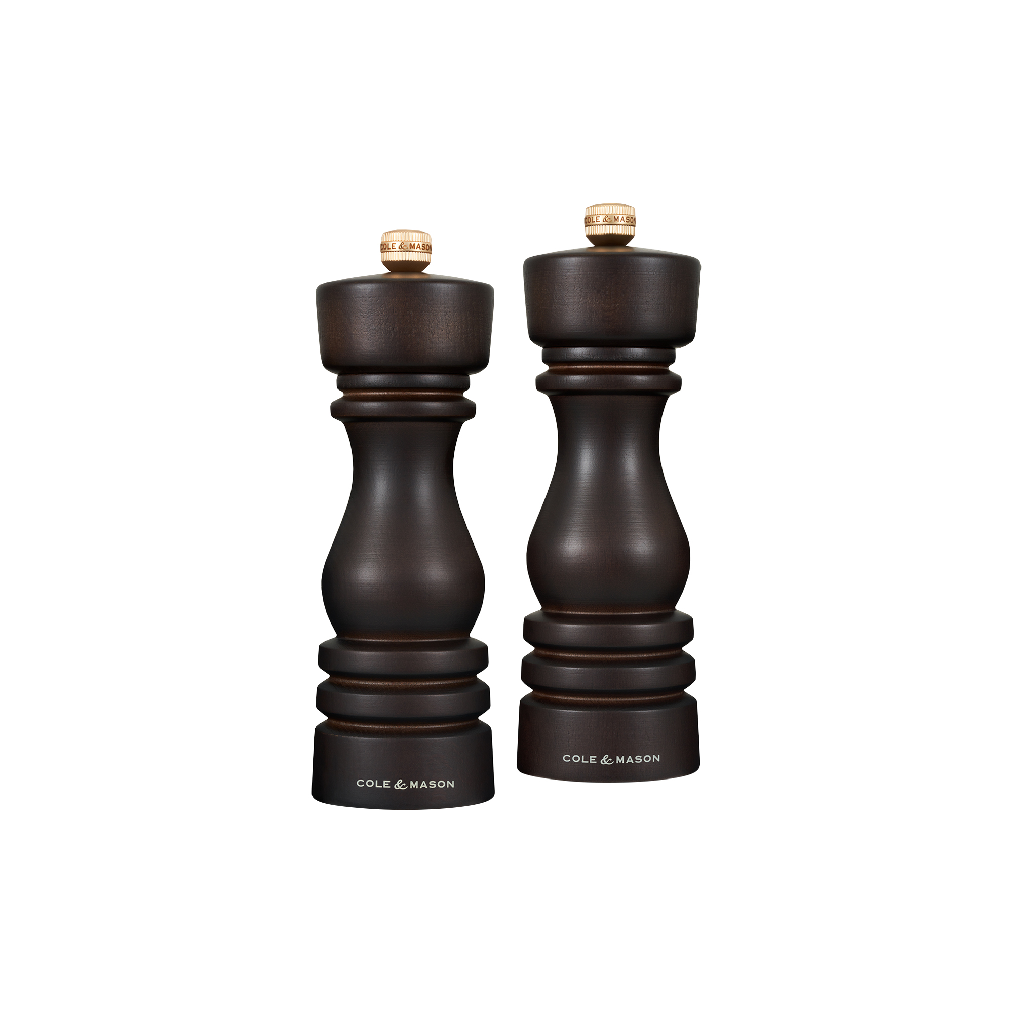 Cole & Mason - London Salt and pepper set, mørk brun - H18 cm