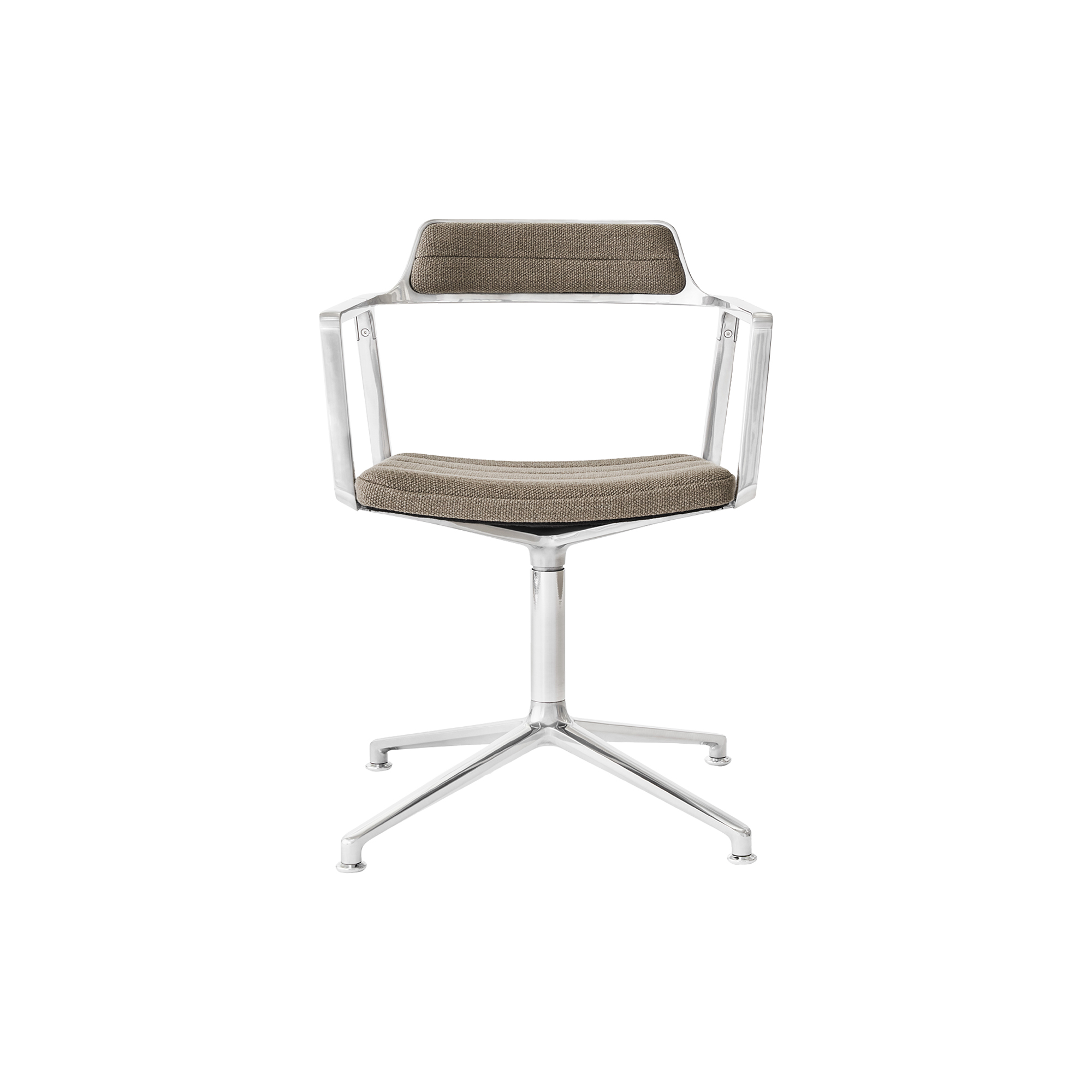 Vipp - VIPP452 Swivel Chair with Gliders, dark sand/polished aluminium