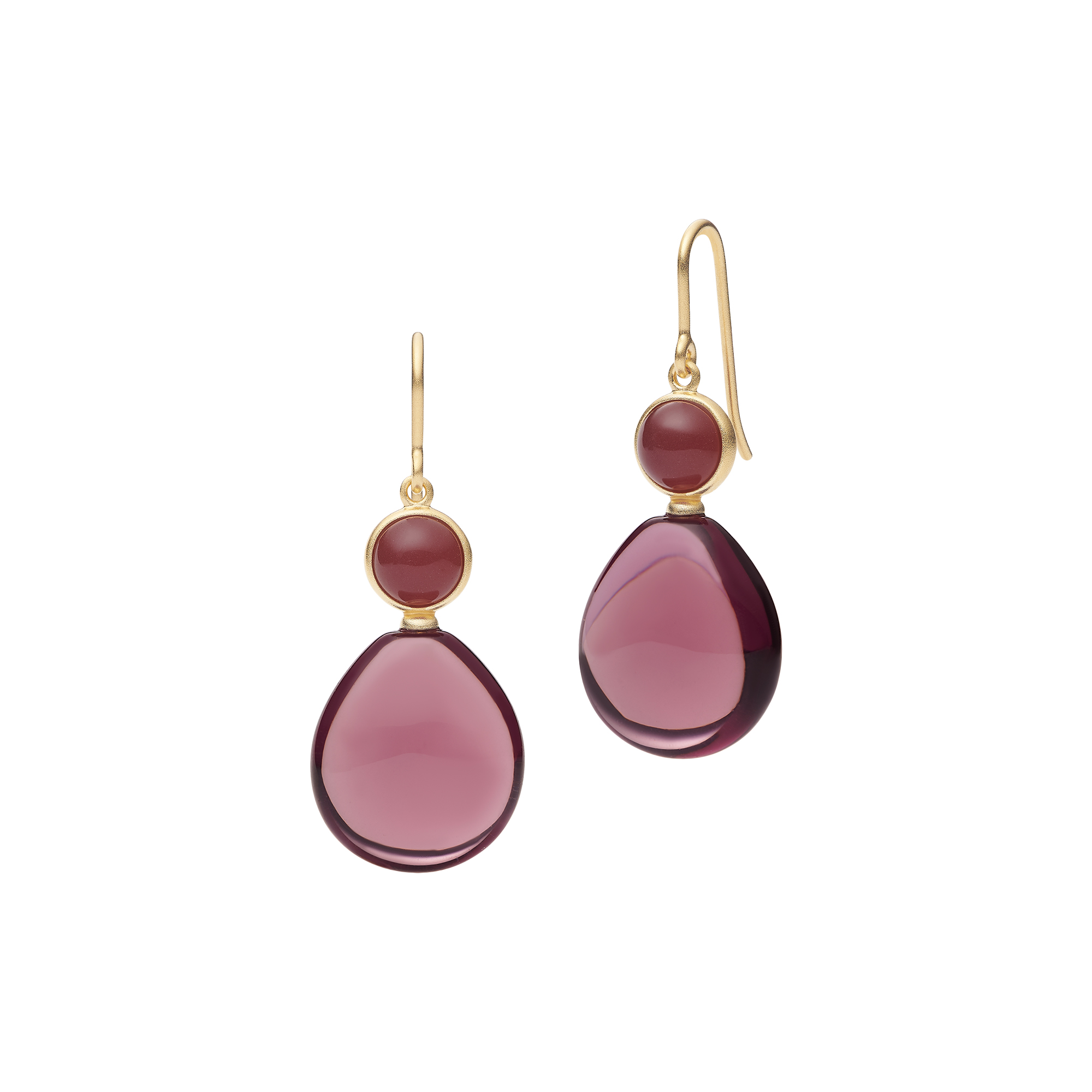 Julie Sandlau - Prime Drop Earrings, gold/rhodolite