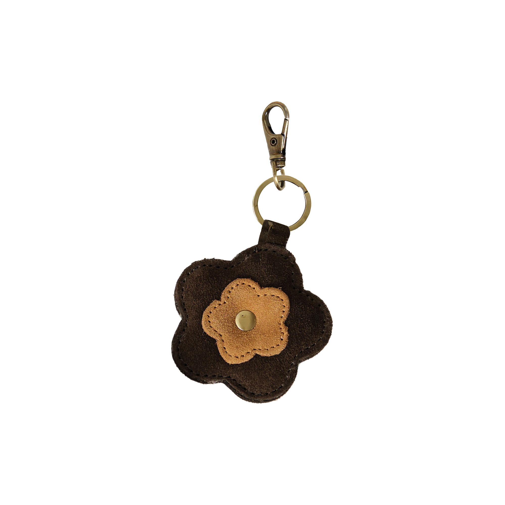 Luna Moon - Portobello Bag Charm, chocolate brown/camel