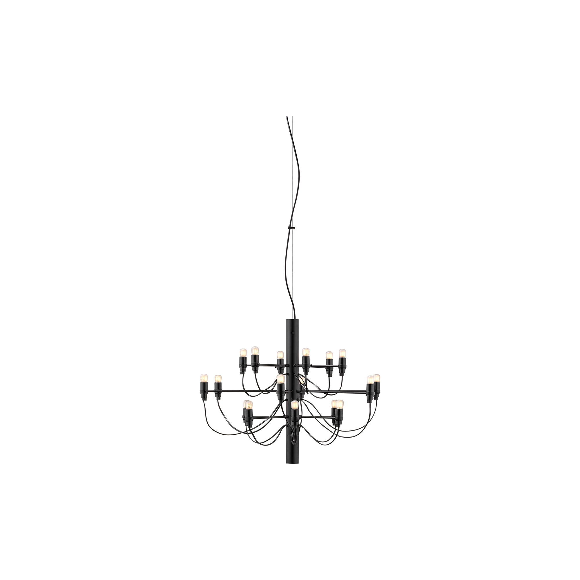 Flos - 2097/18 lysekrone, sort - H: 51,5 x Ø 70 cm.