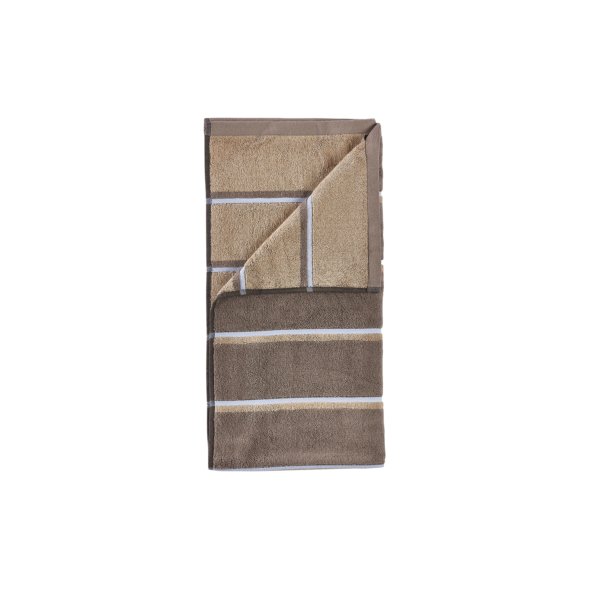 Zone Denmark - Sauna håndklæde, taupe/camel/sky blue - 50x100 cm