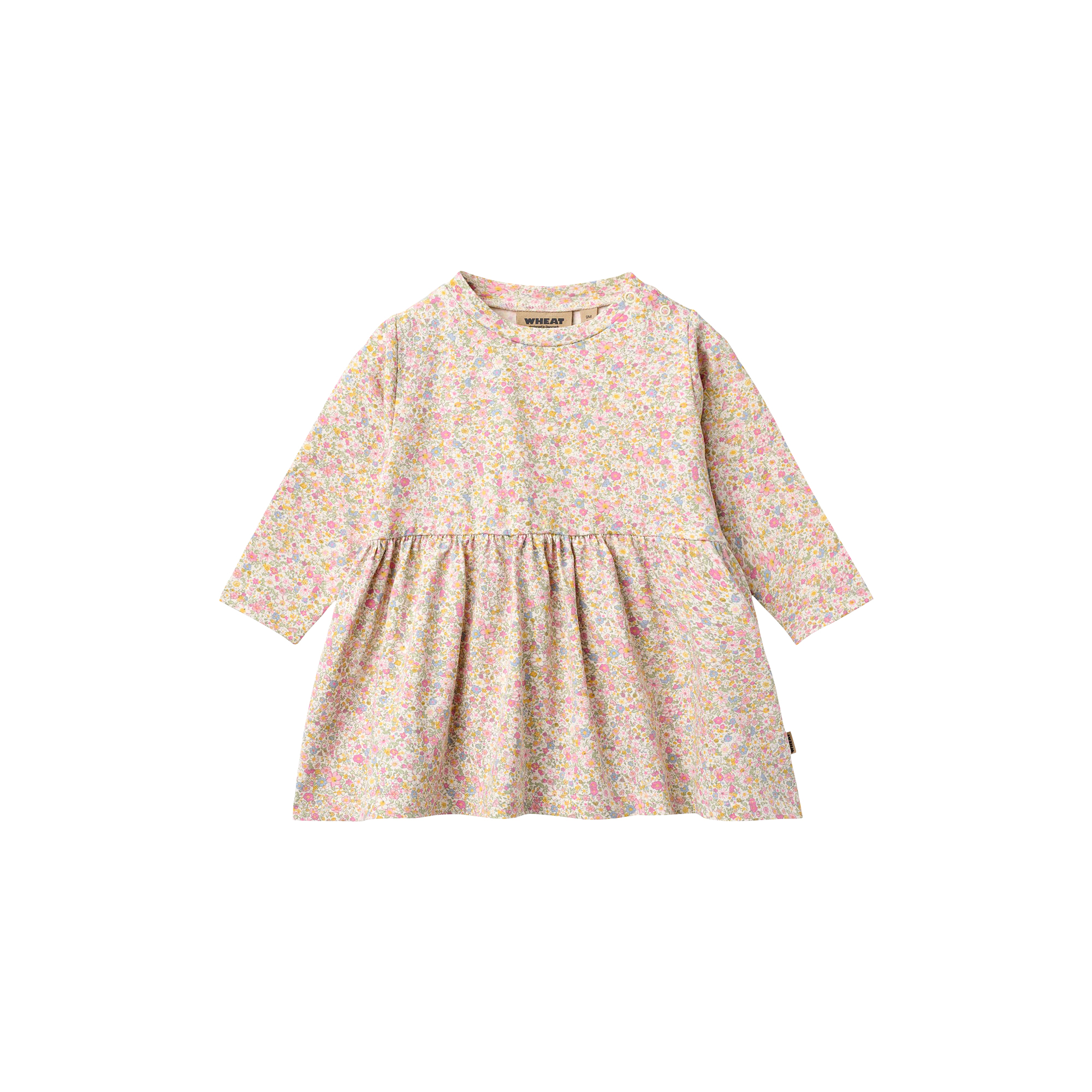 Wheat - Jersey Dress L/S Sessa, blush flower meadow - Str. 9M-74